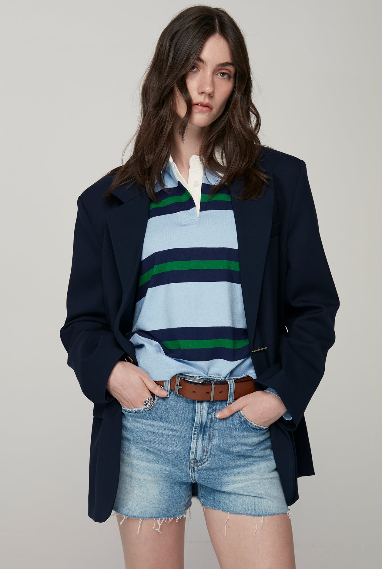 20th ANNIVERSARY LONG SLEEVE STRIPED POLO SHIRT