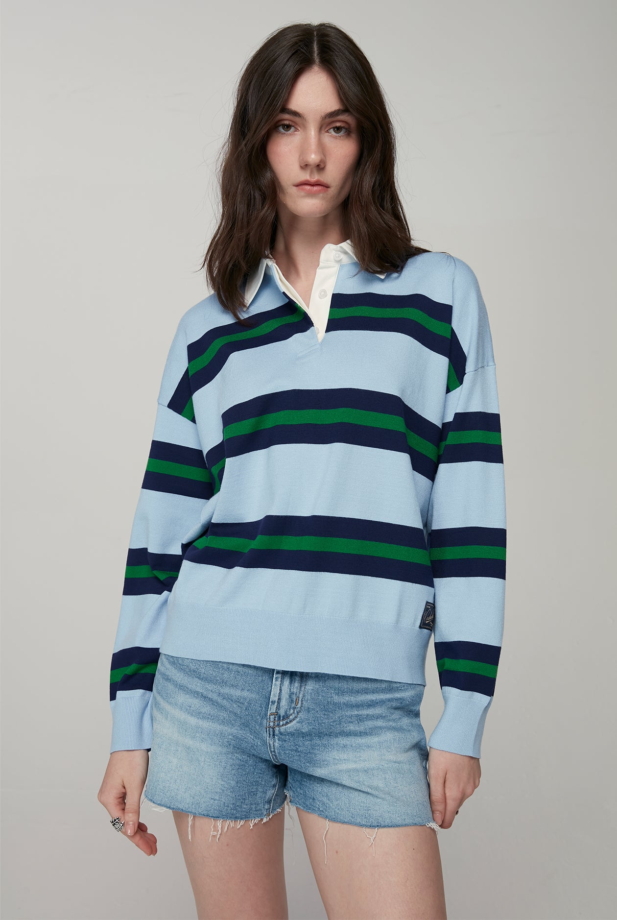 20th ANNIVERSARY LONG SLEEVE STRIPED POLO SHIRT
