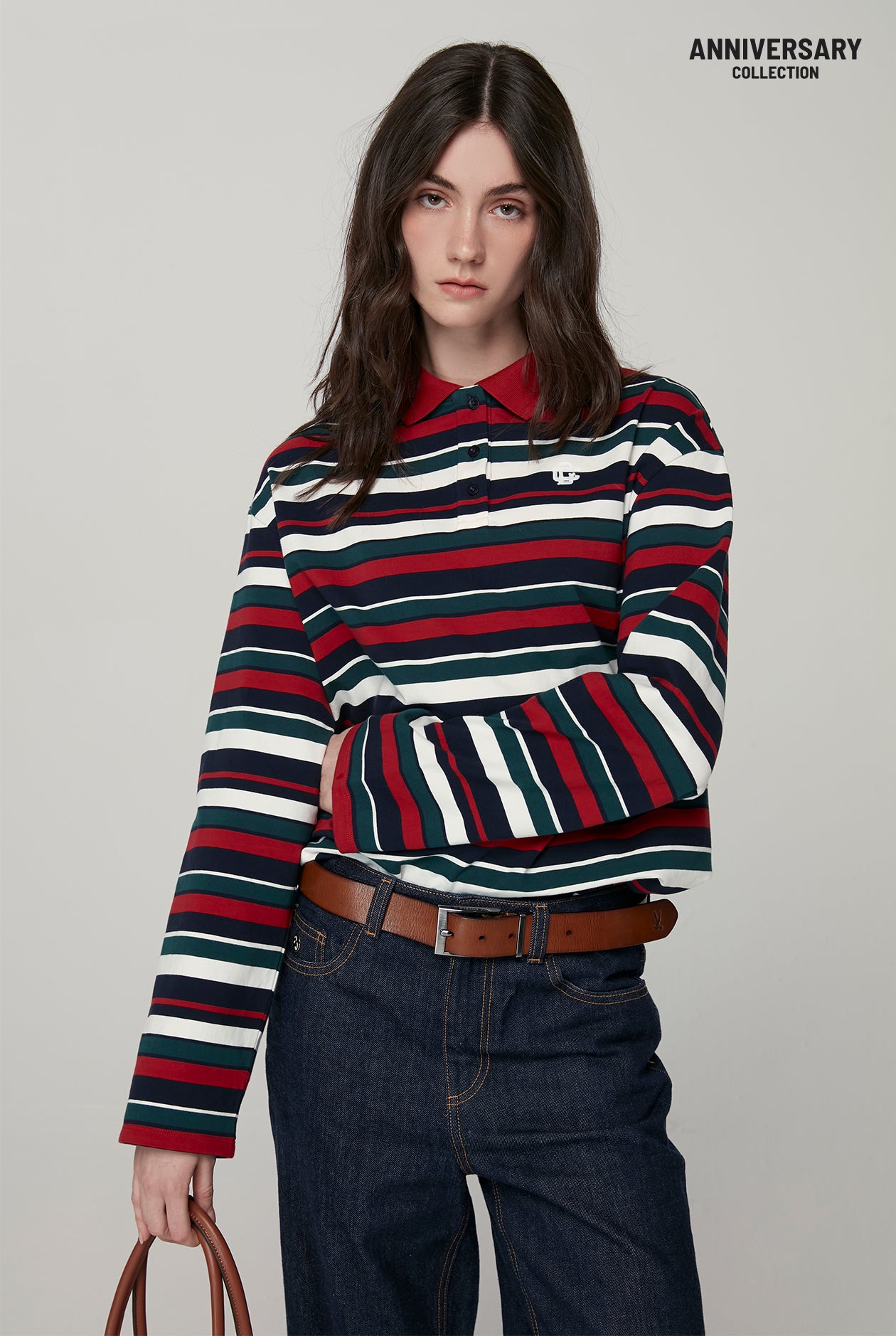 20th ANNIVERSARY MULTI STRIPED POLO SHIRT