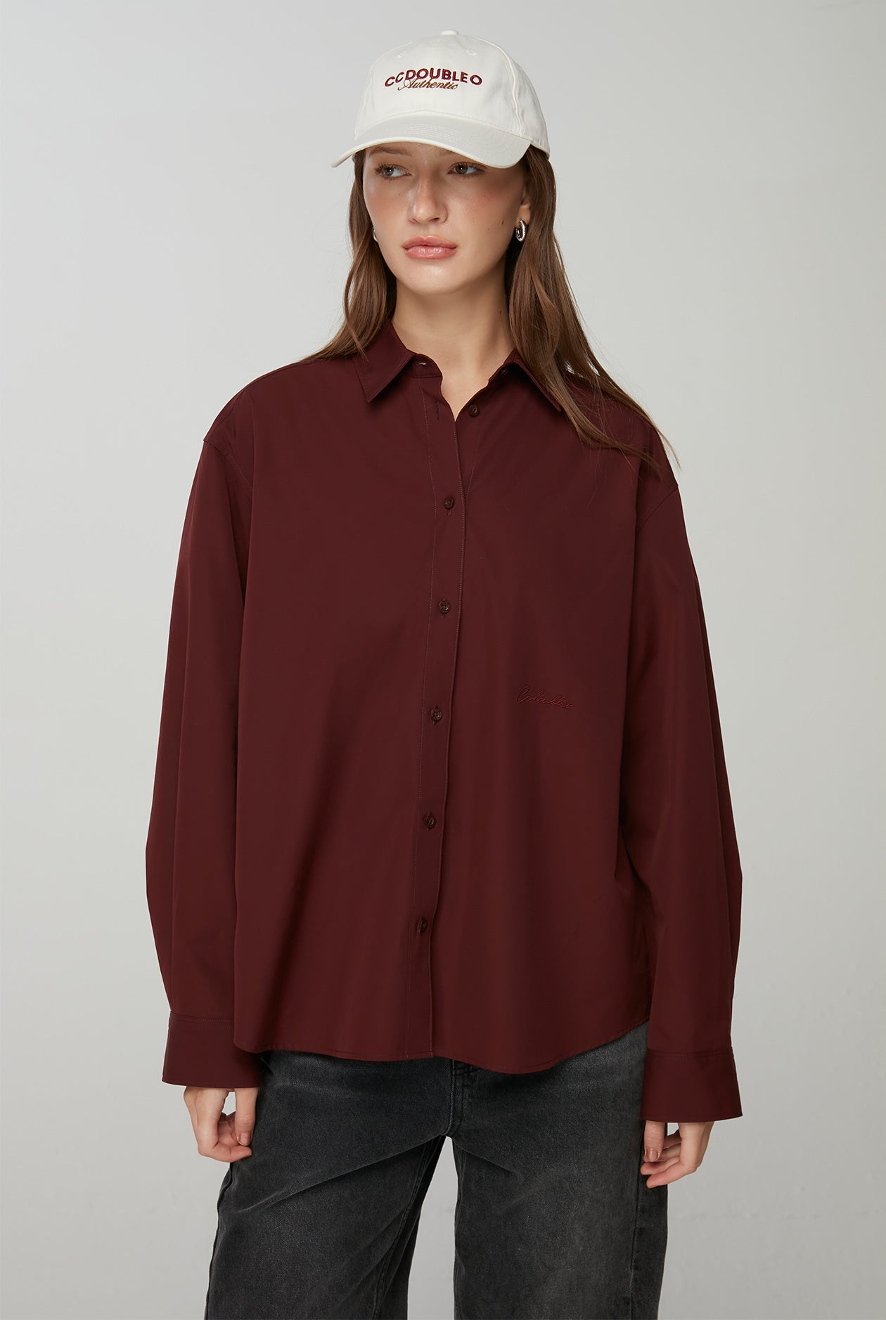 POPLIN SHIRT WITH HANDWRITTEN LOGO