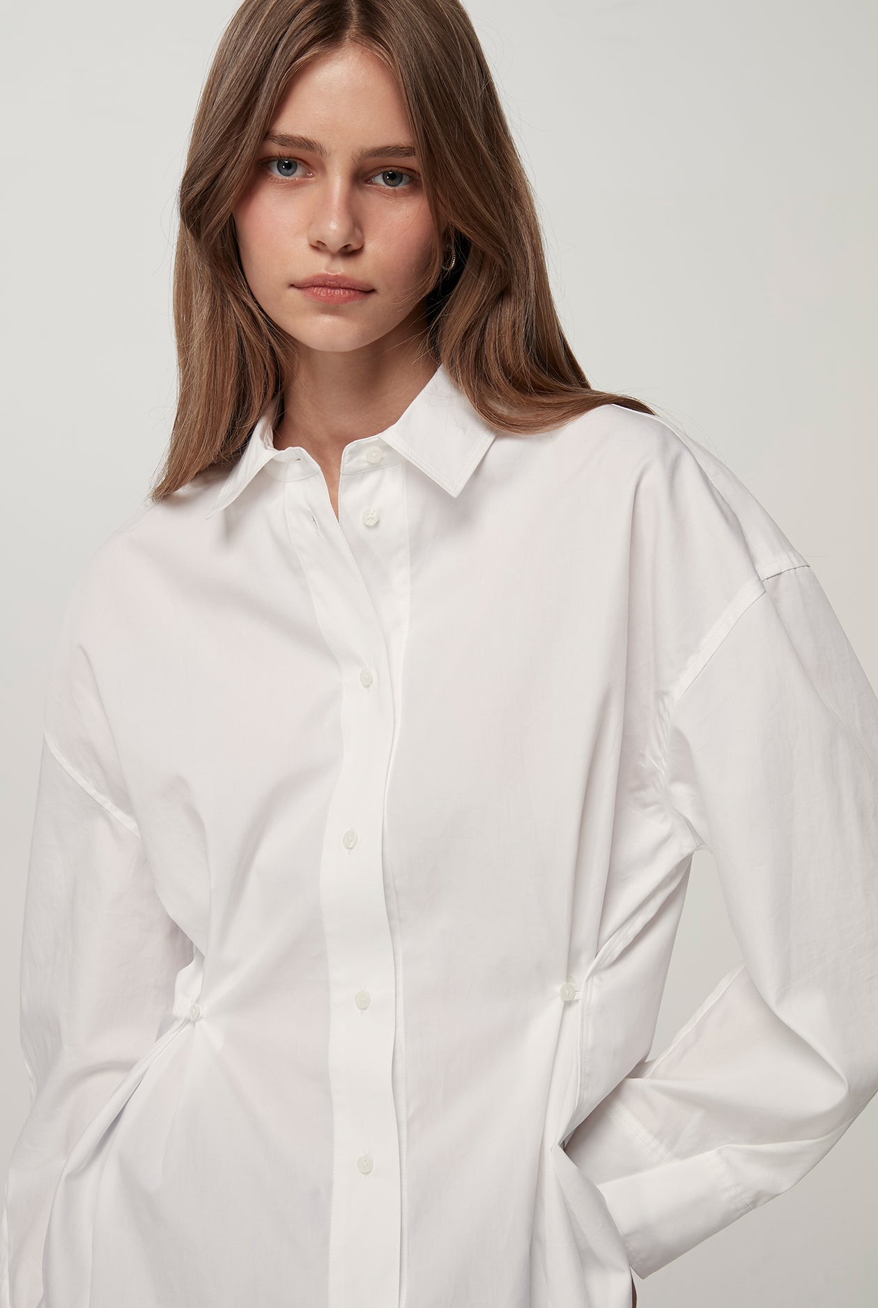 LONG SLEEVE DRAPED SHIRT