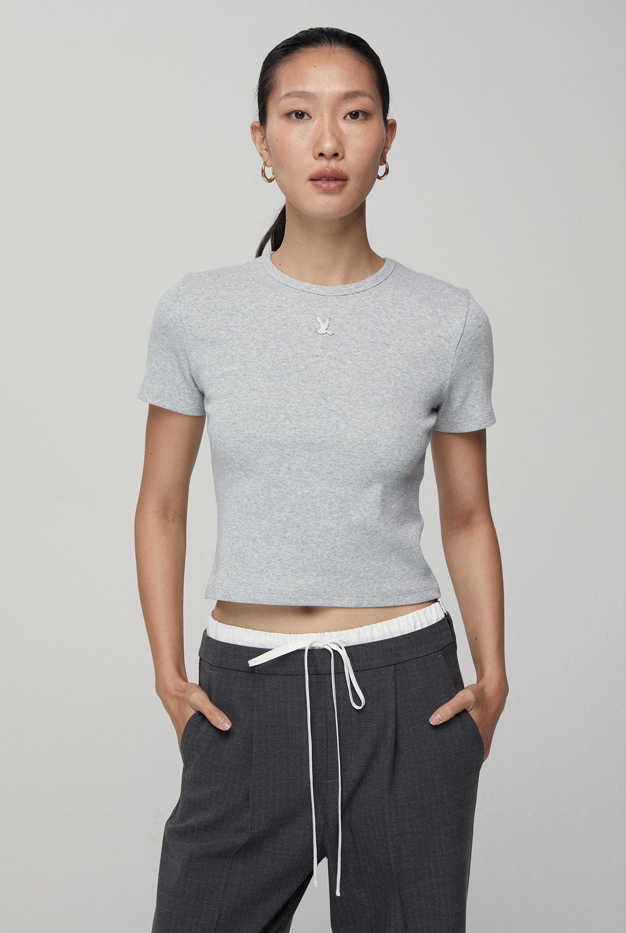RIBBED CROPPED TOP