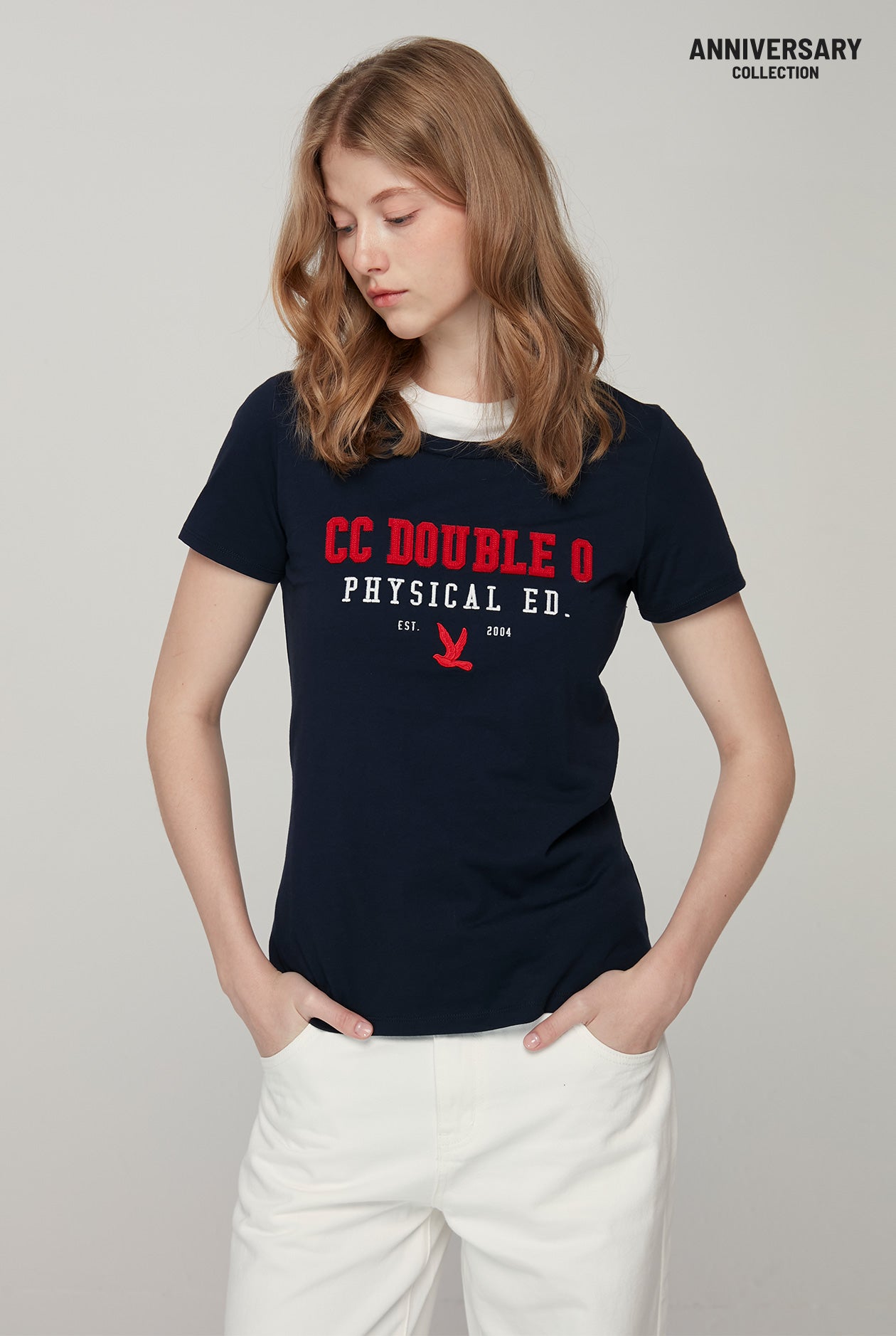 20th ANNIVERSARY NAVY LOGO GRAPHIC TEE