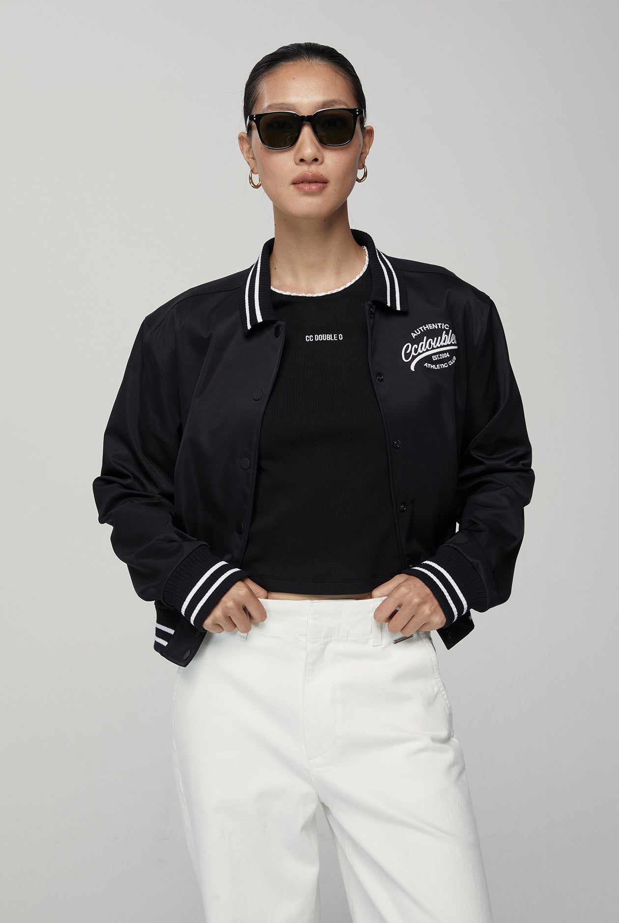 LACE TRIM RIBBED TEE