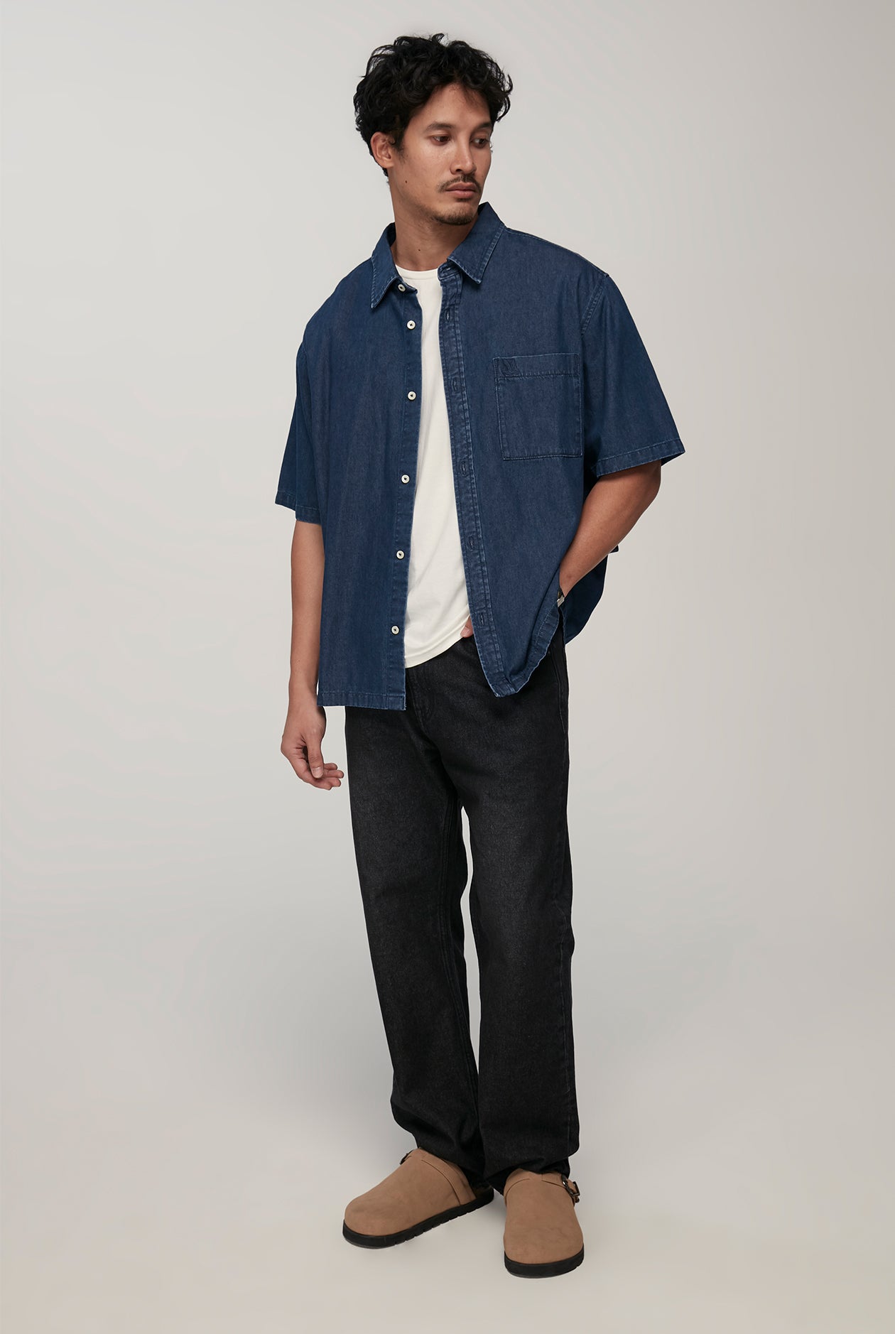 RELAXED BIRD LOGO DENIM SHIRT