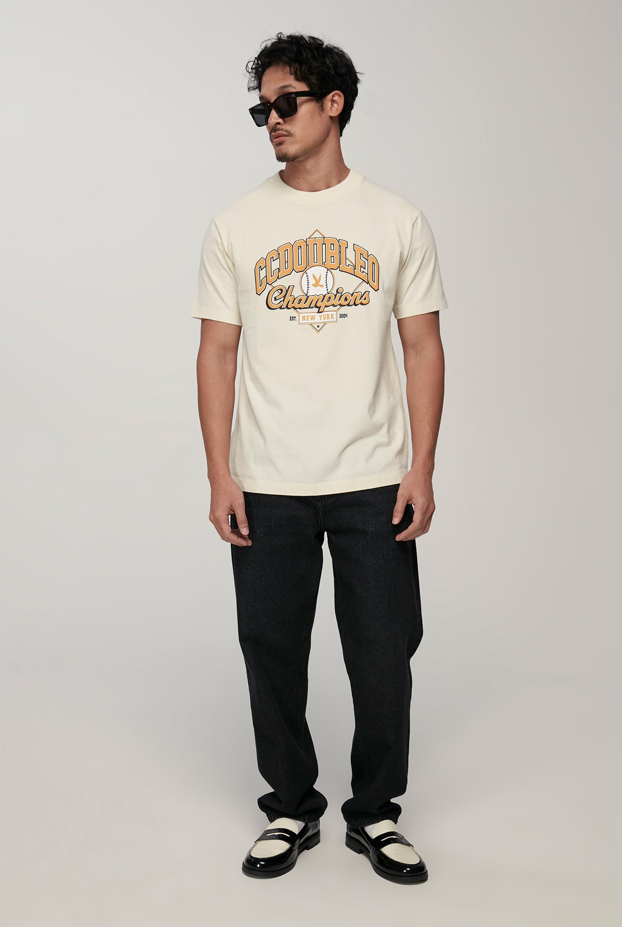 VINTAGE BASEBALL PRINTED LOGO GRAPHIC TEE