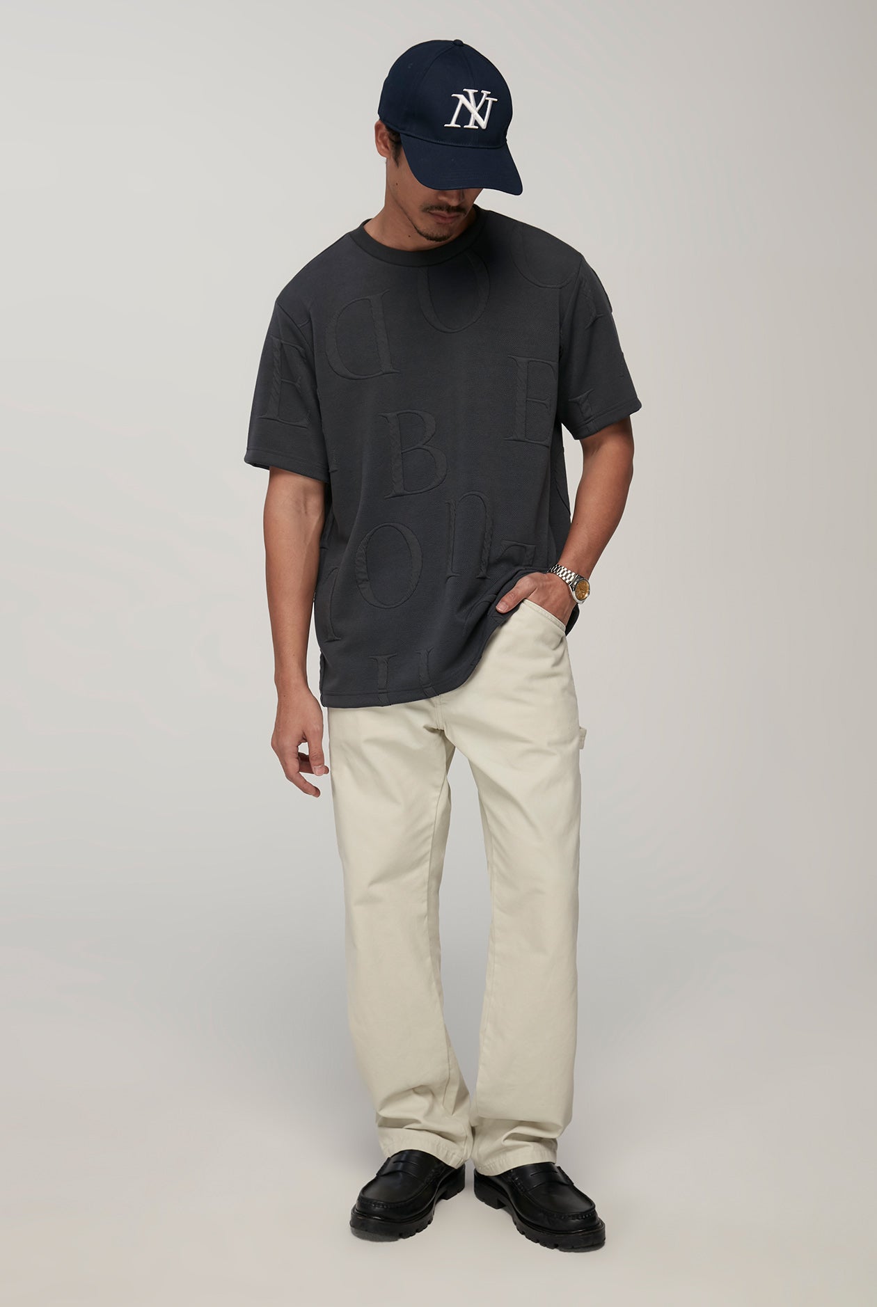 LOGO JACQUARD  RELAXED FIT TEE