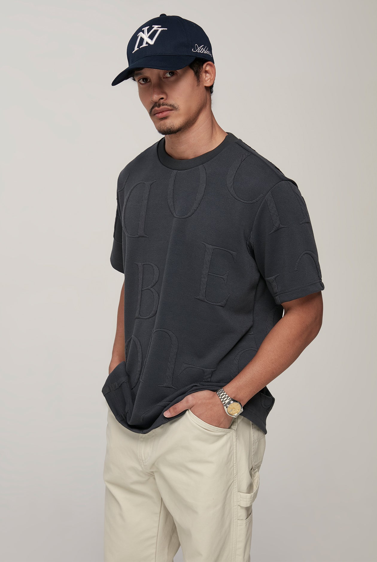 LOGO JACQUARD  RELAXED FIT TEE