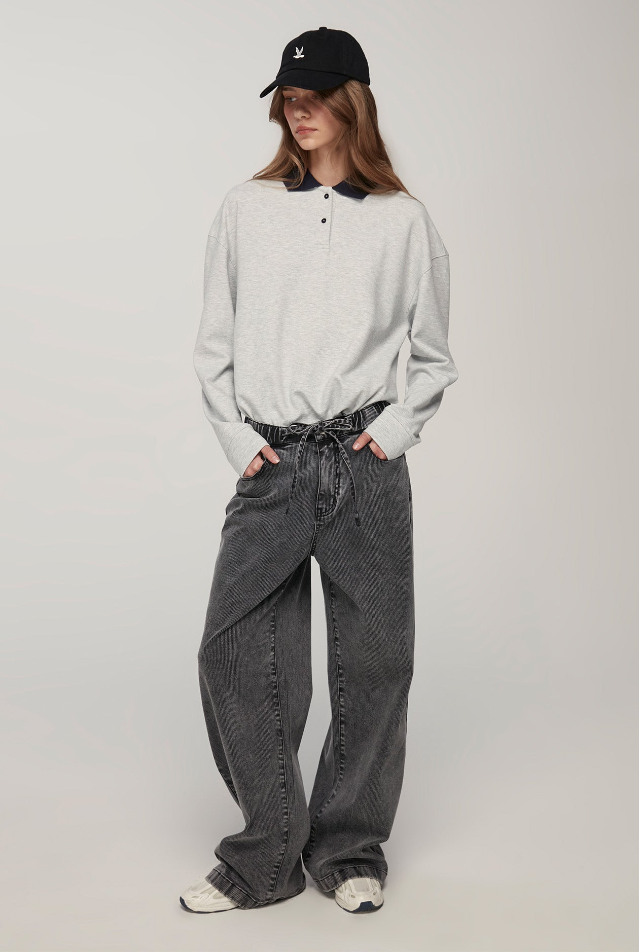 DRAWSTRING WIDE LEG PANTS