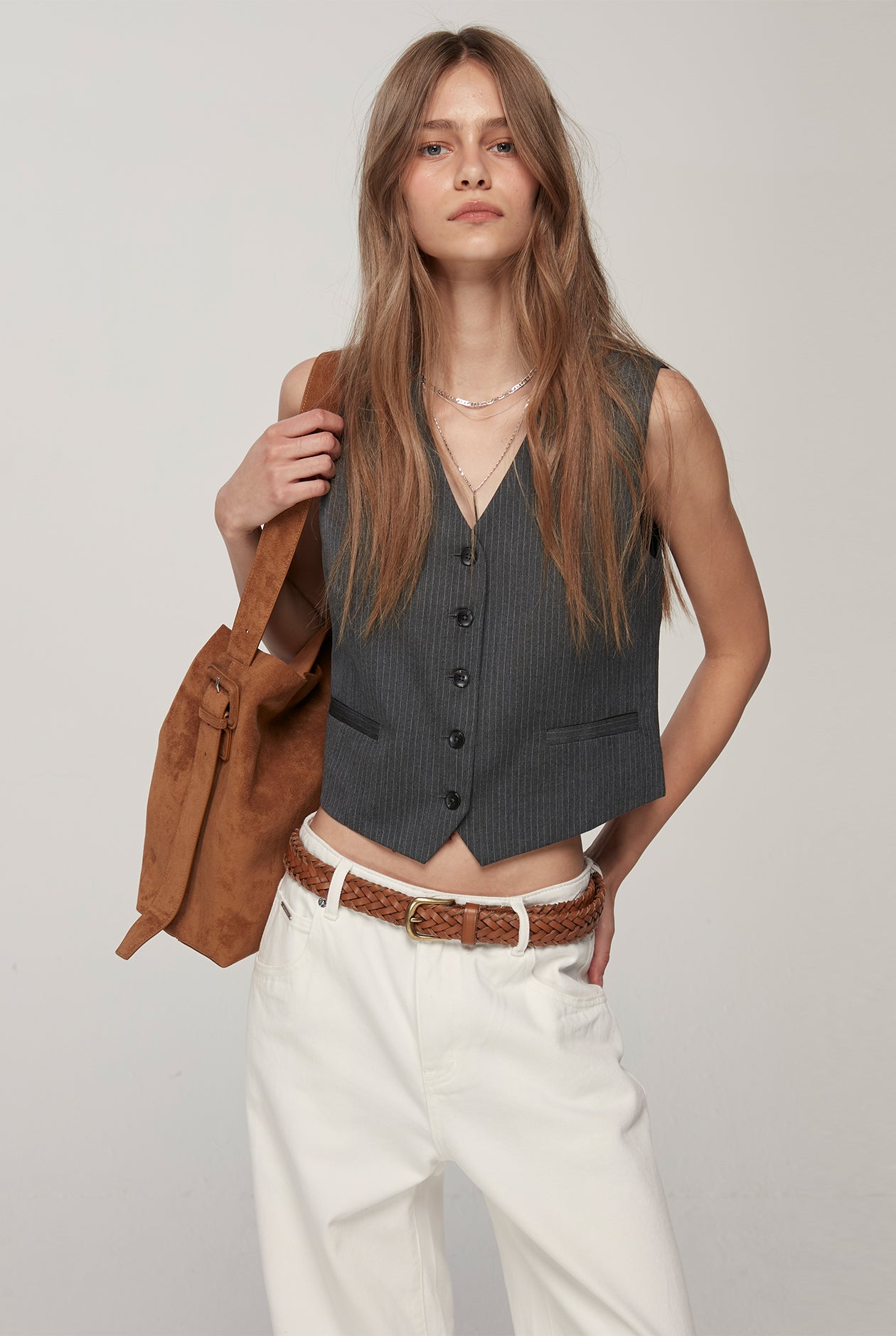 VEST IN FINE PINSTRIPE