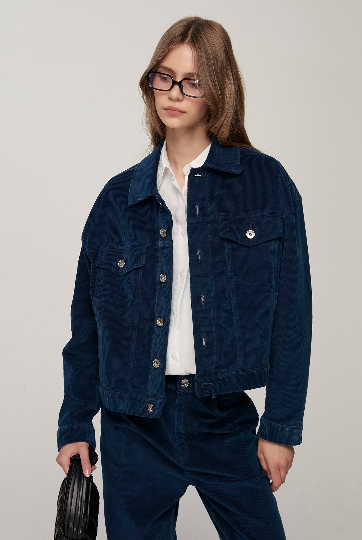 WASHED VELVET TRUCKER JACKET