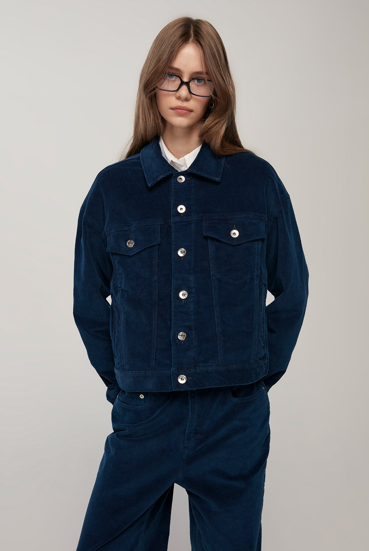 WASHED VELVET TRUCKER JACKET