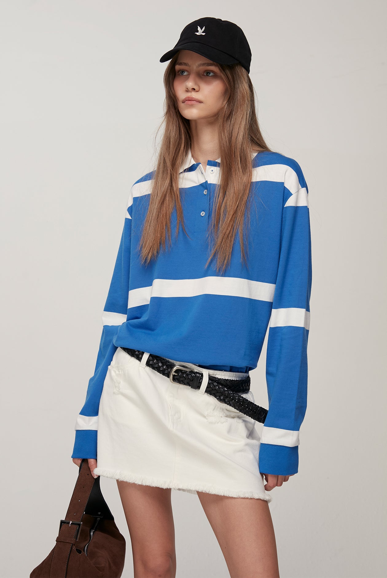 STRIPED POLO SWEATSHIRT