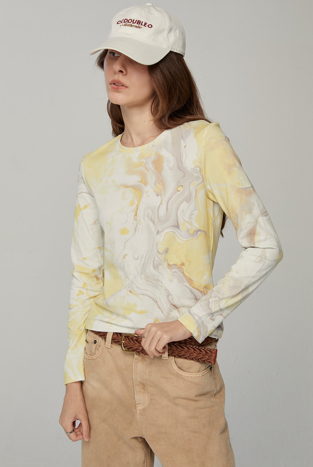 LONG SLEEVE CELESTIAL PRINTED TOP