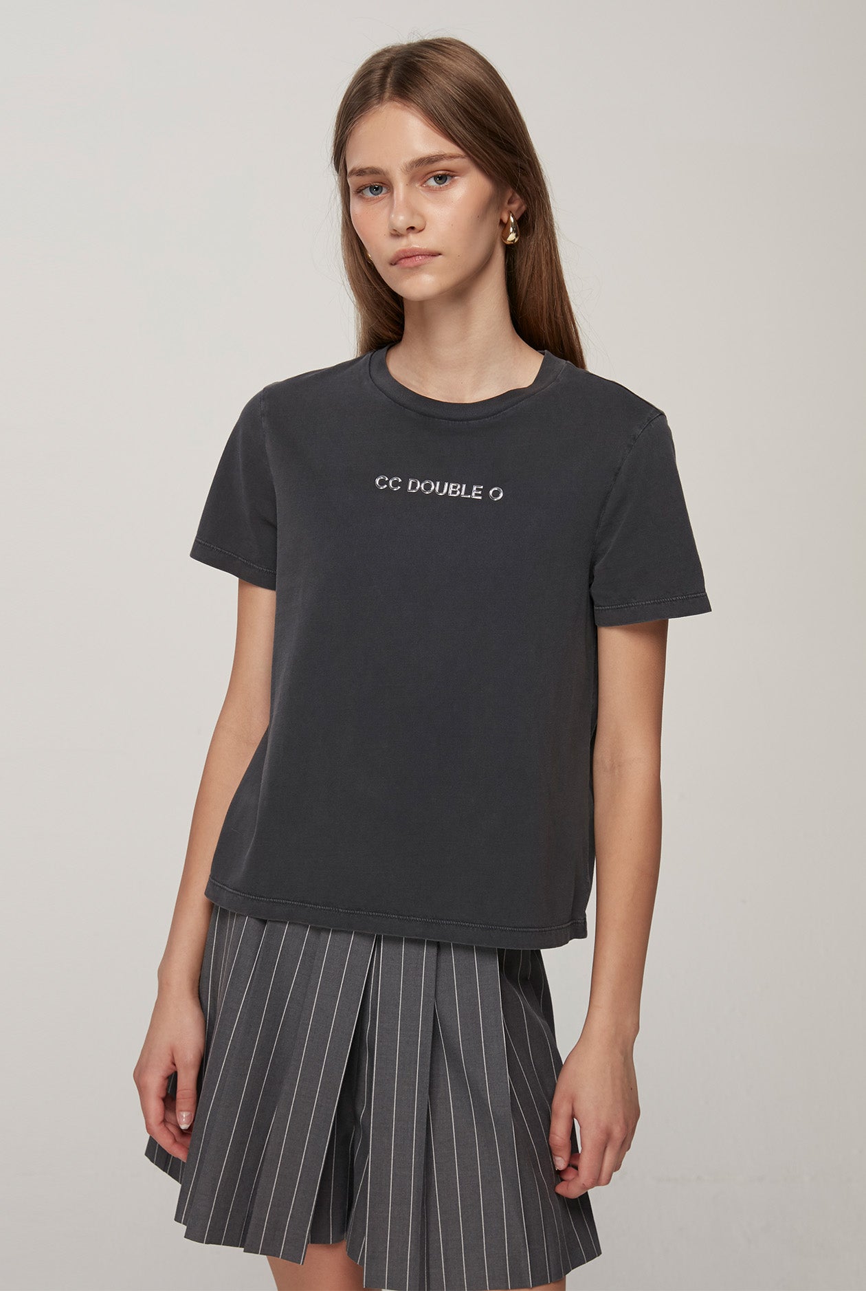 ACID WASH CROPPED TEE