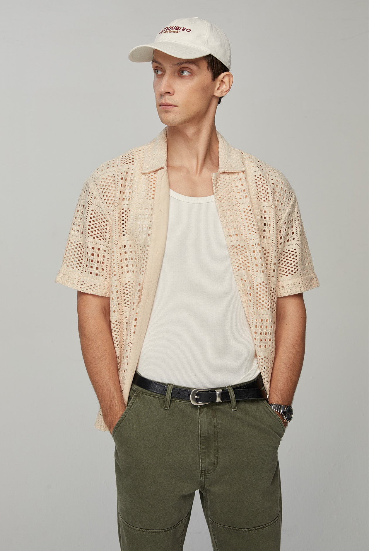 RELAXED CROCHET KNIT SHIRT