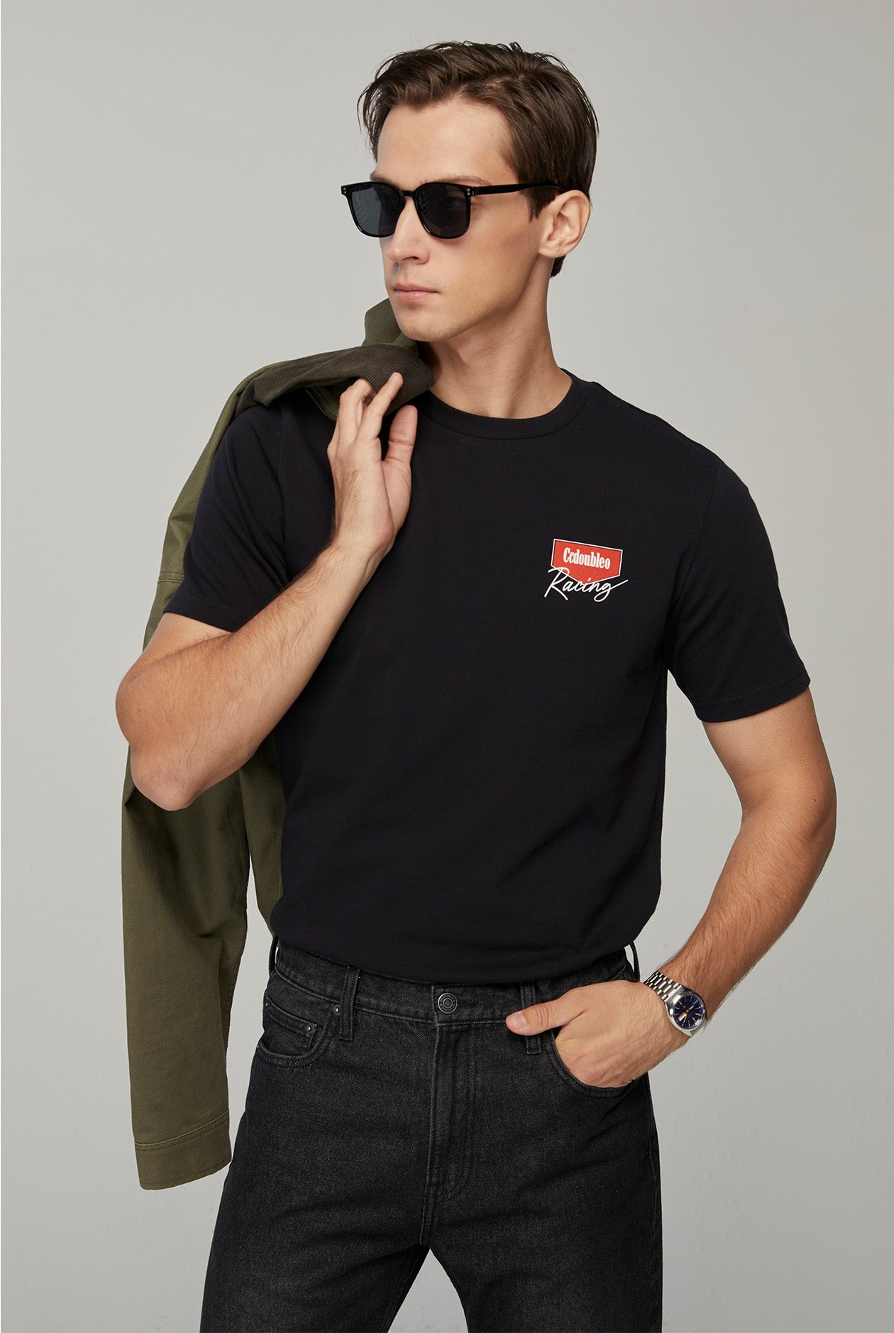 BACK RACING PRINTED GRAPHIC TEE