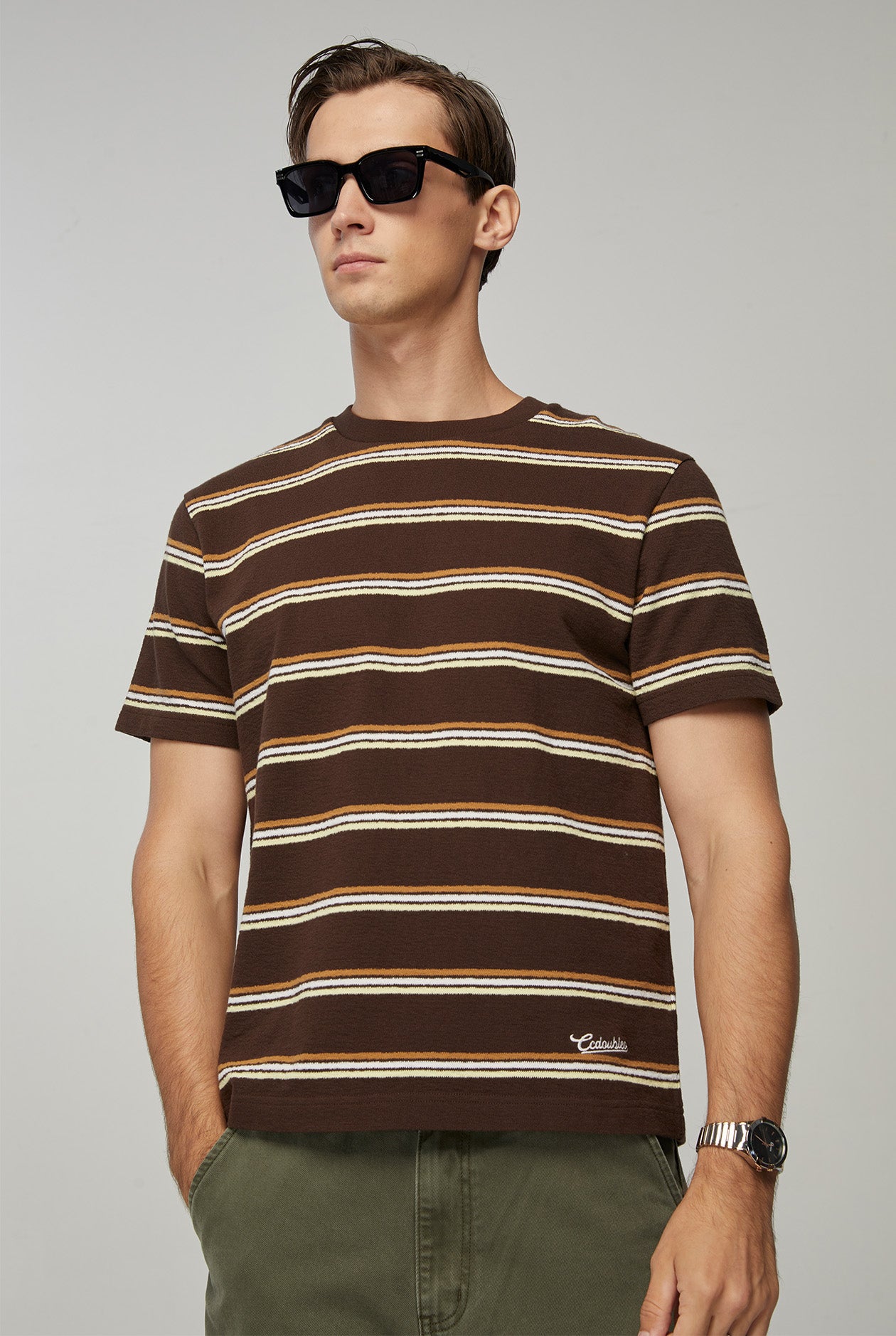 TEXTURE STRIPED TEE