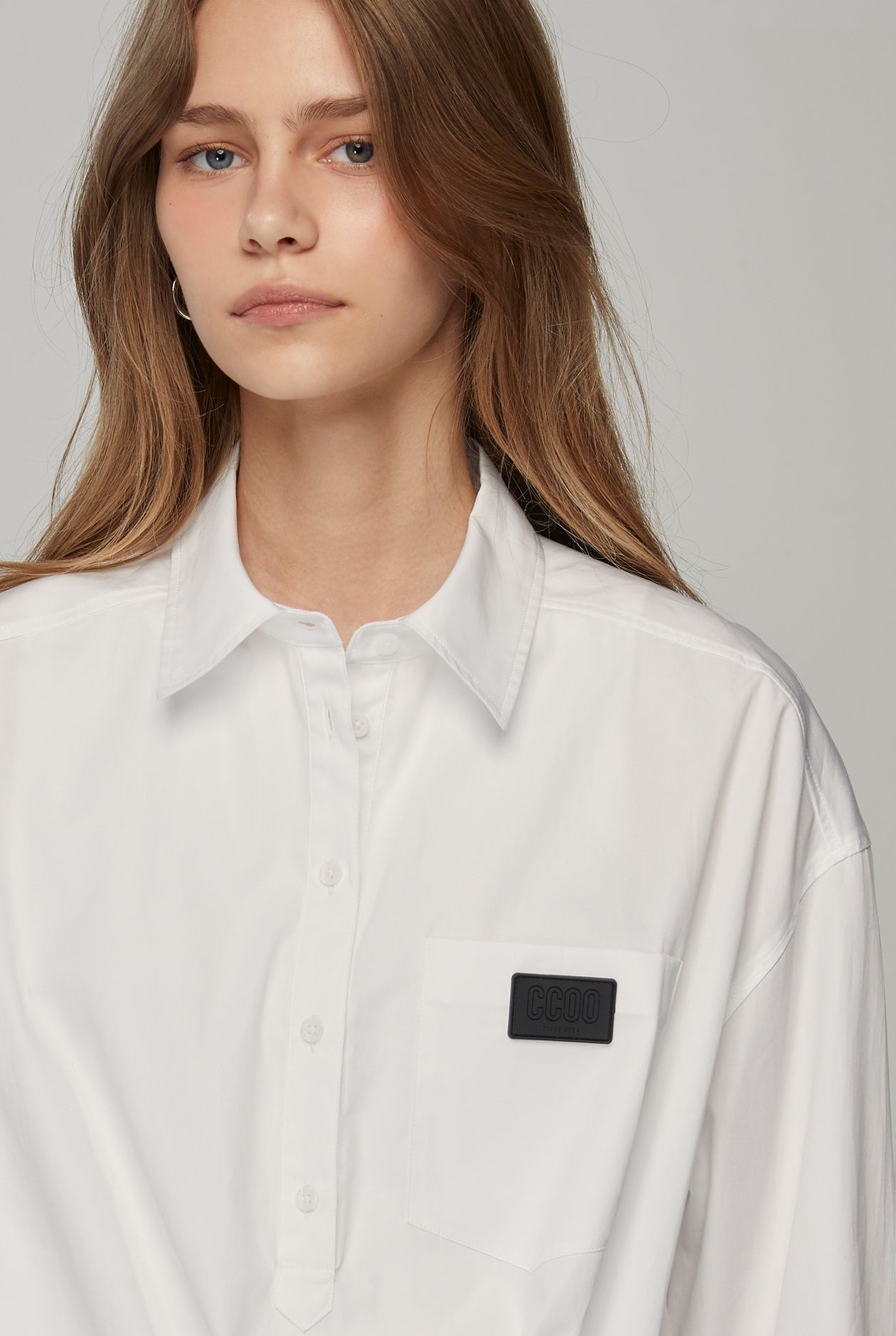 DRAWSTRING CROPPED SHIRT