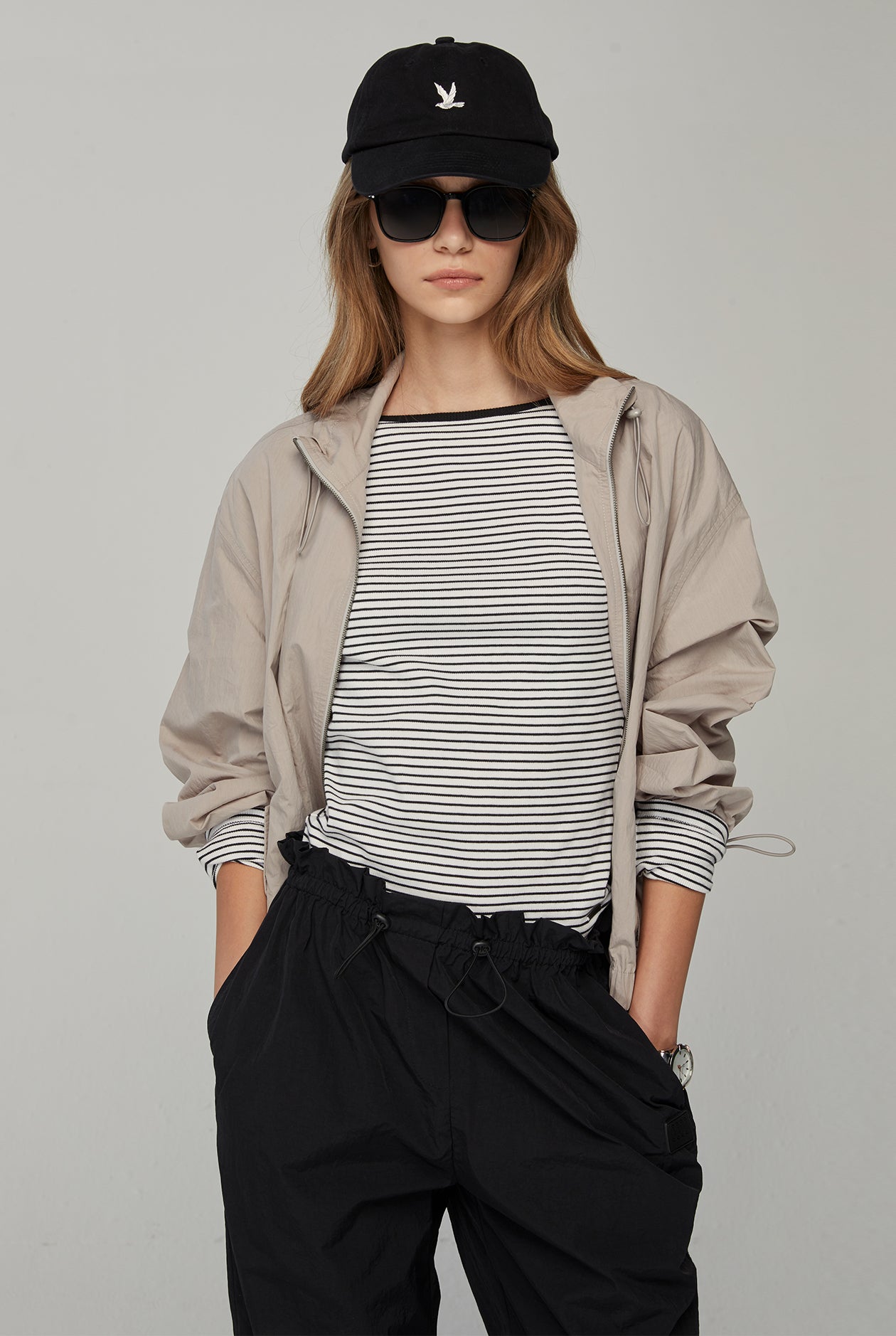 STRIPE RIBBED LONG SLEEVE TEE