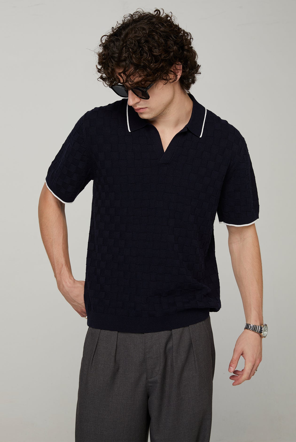REGULAR FLAT KNITTED POLO