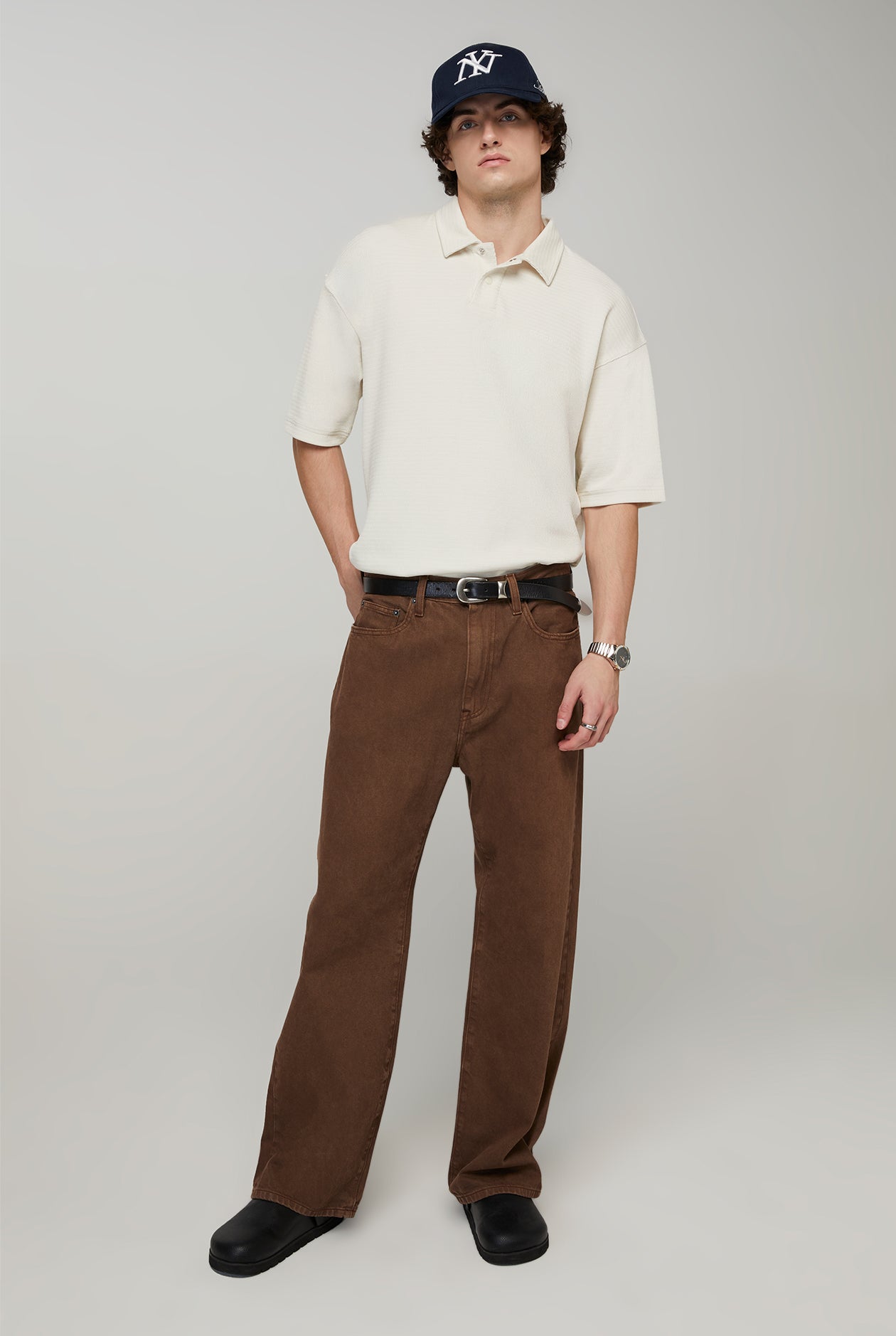 RIB TEXTURED RELAXED POLO