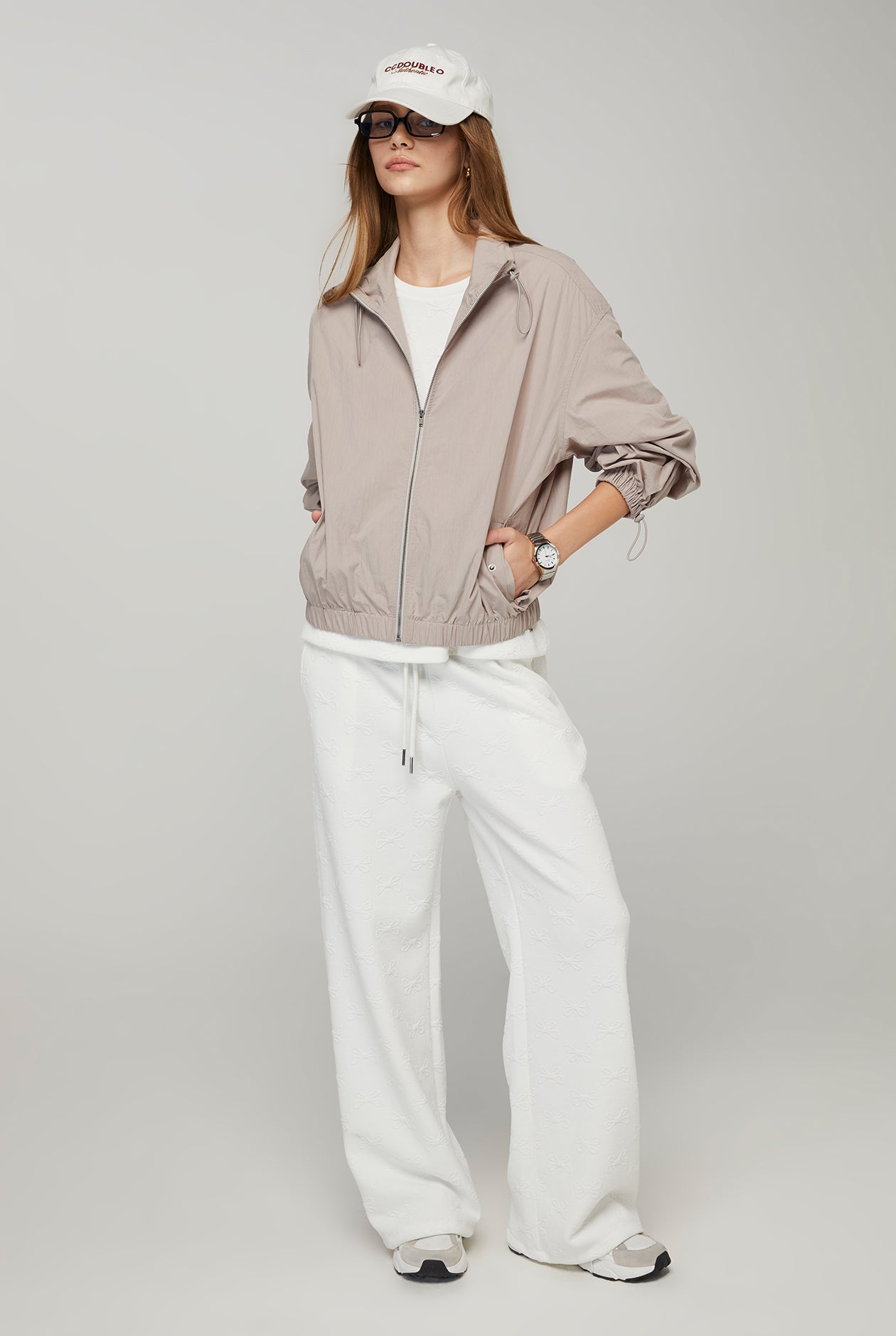 BOW JACQUARD WIDE LEG PANTS