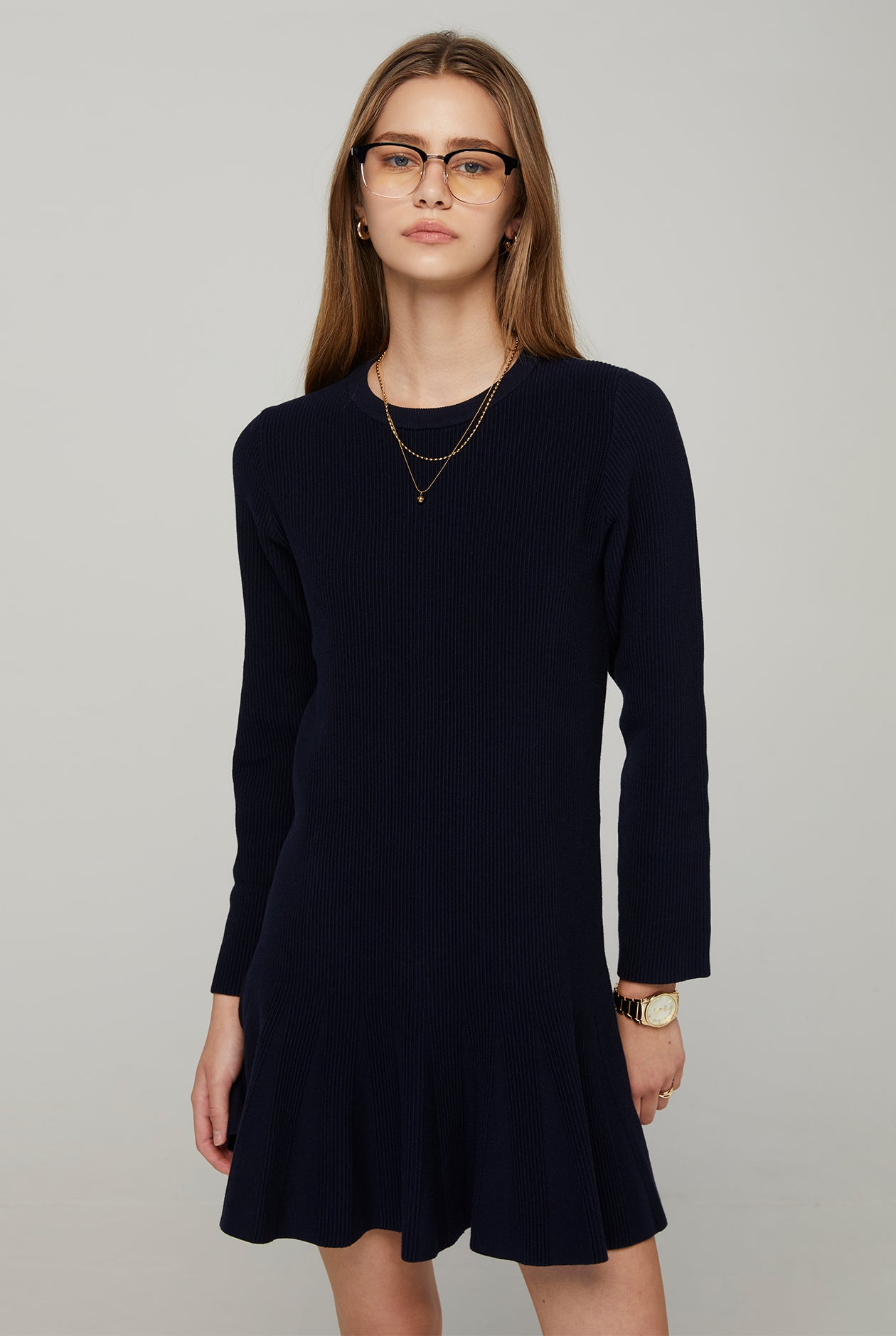LONG SLEEVE KNIT DRESS