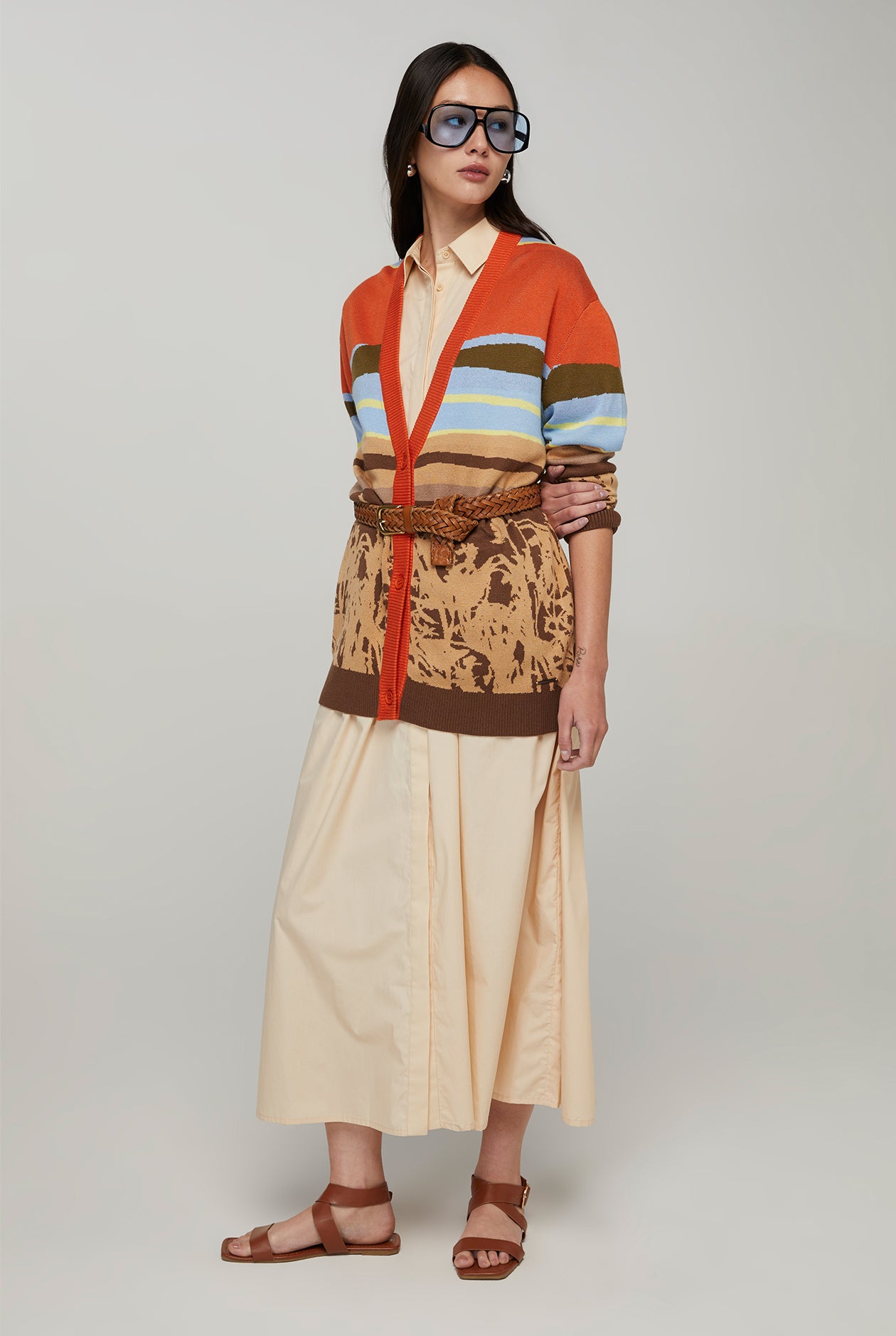 BELTED POPLIN SHIRTDRESS