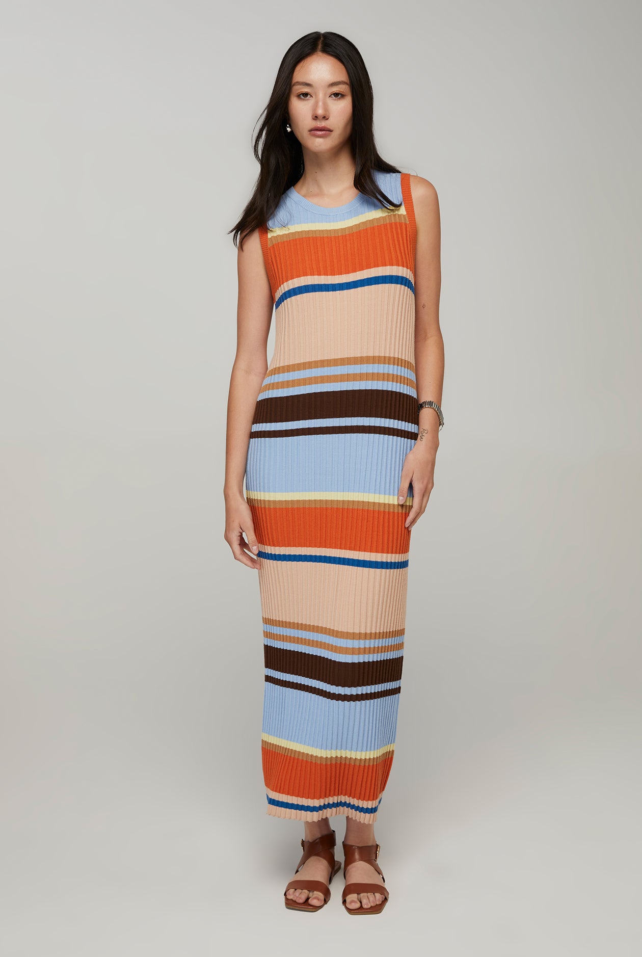 MULTI STRIPED MAXI DRESS