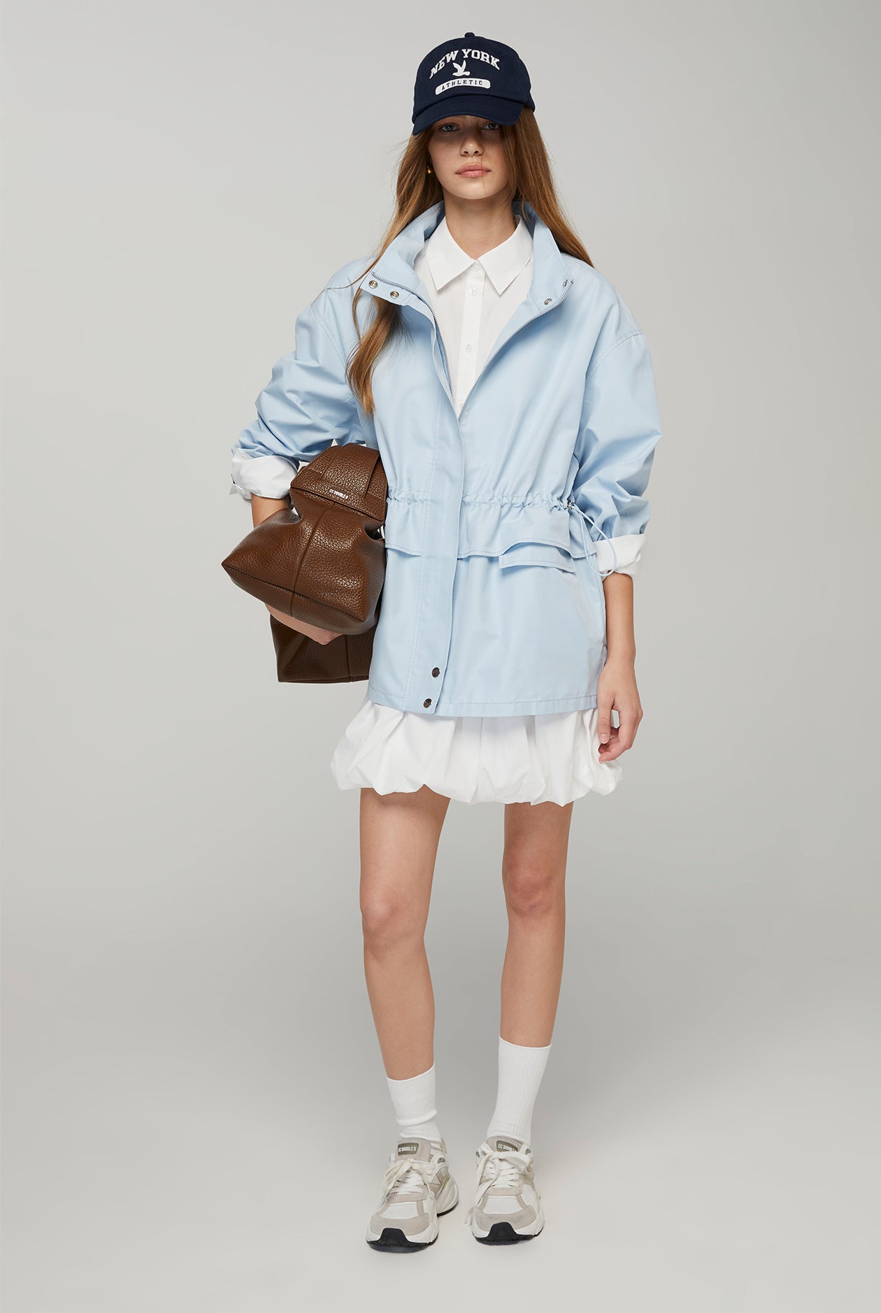 BUBBLE HEM SHIRT DRESS