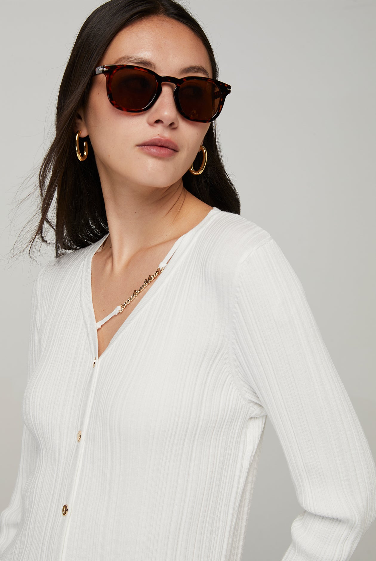 CARDIGAN WITH METAL LOGO