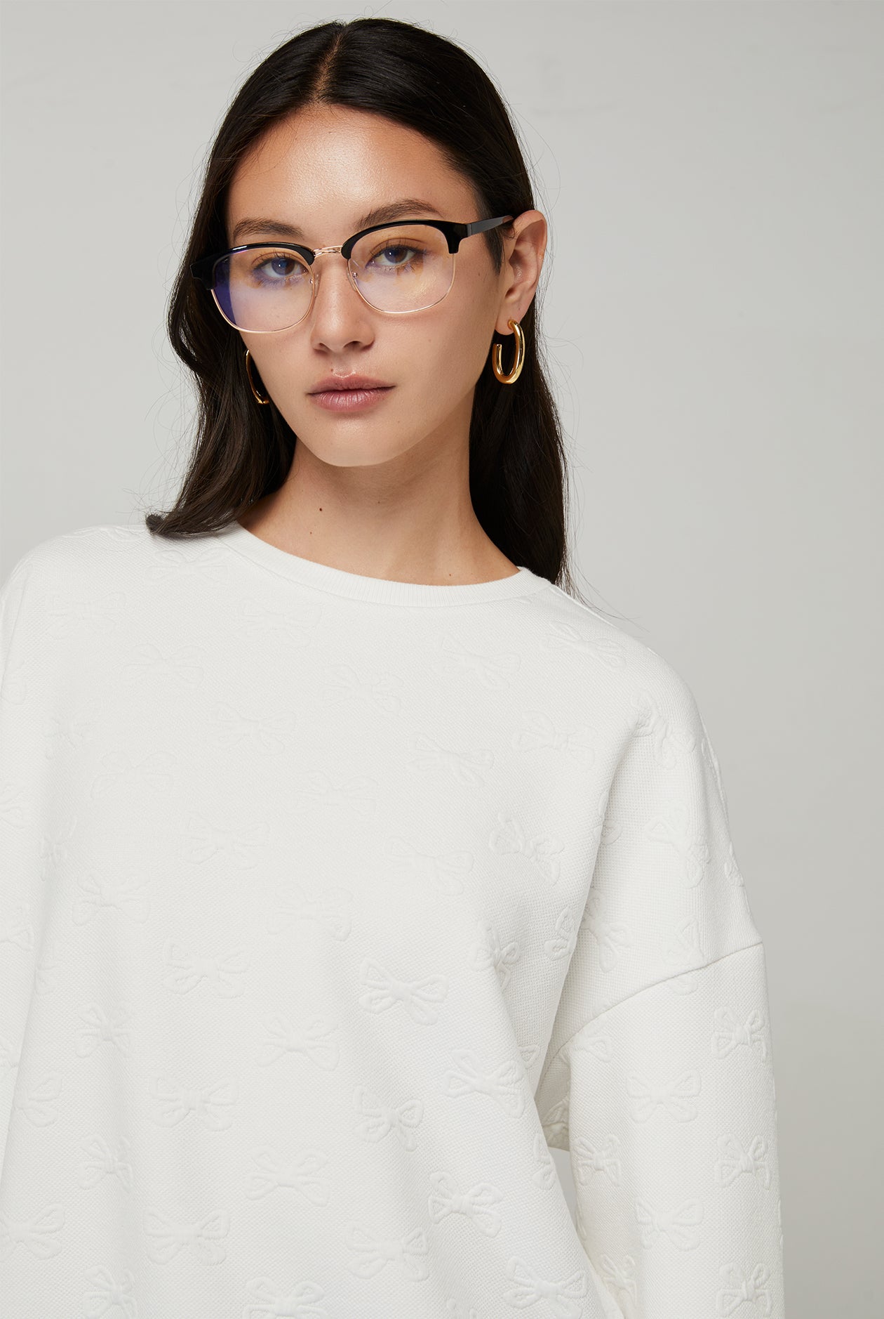 BOW JACQUARD PULLOVER