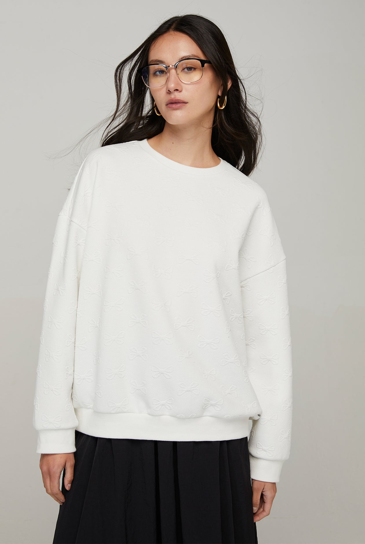 BOW JACQUARD PULLOVER