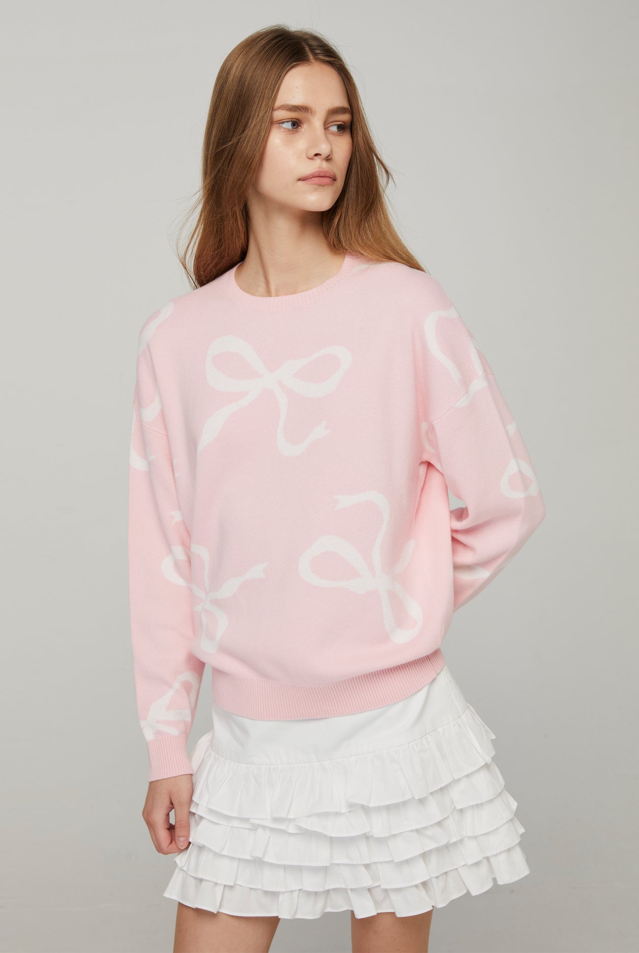 BOW KNITTED PULLOVER