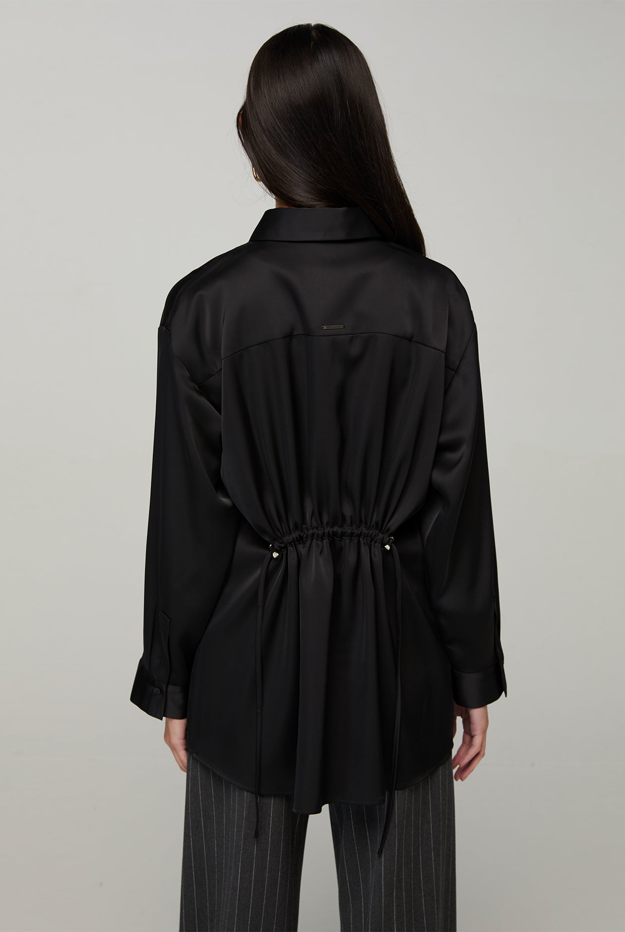 SATIN SHIRT WITH DRAWSTRING