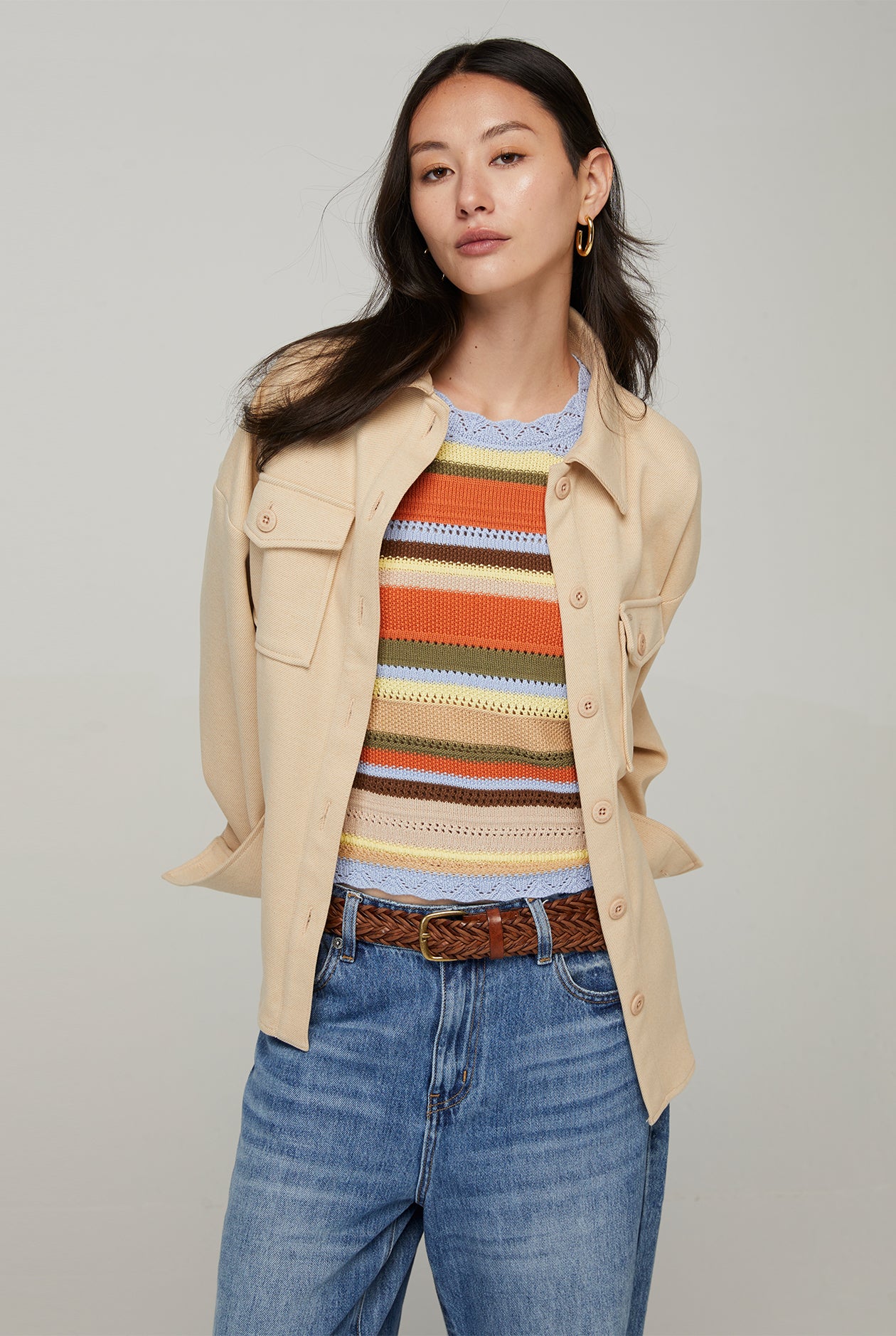 MULTI STRIPED KNITTED TOP