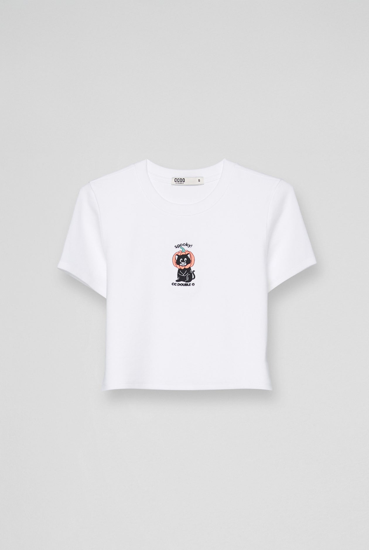 CAT GRAPHIC CROPPED TEE