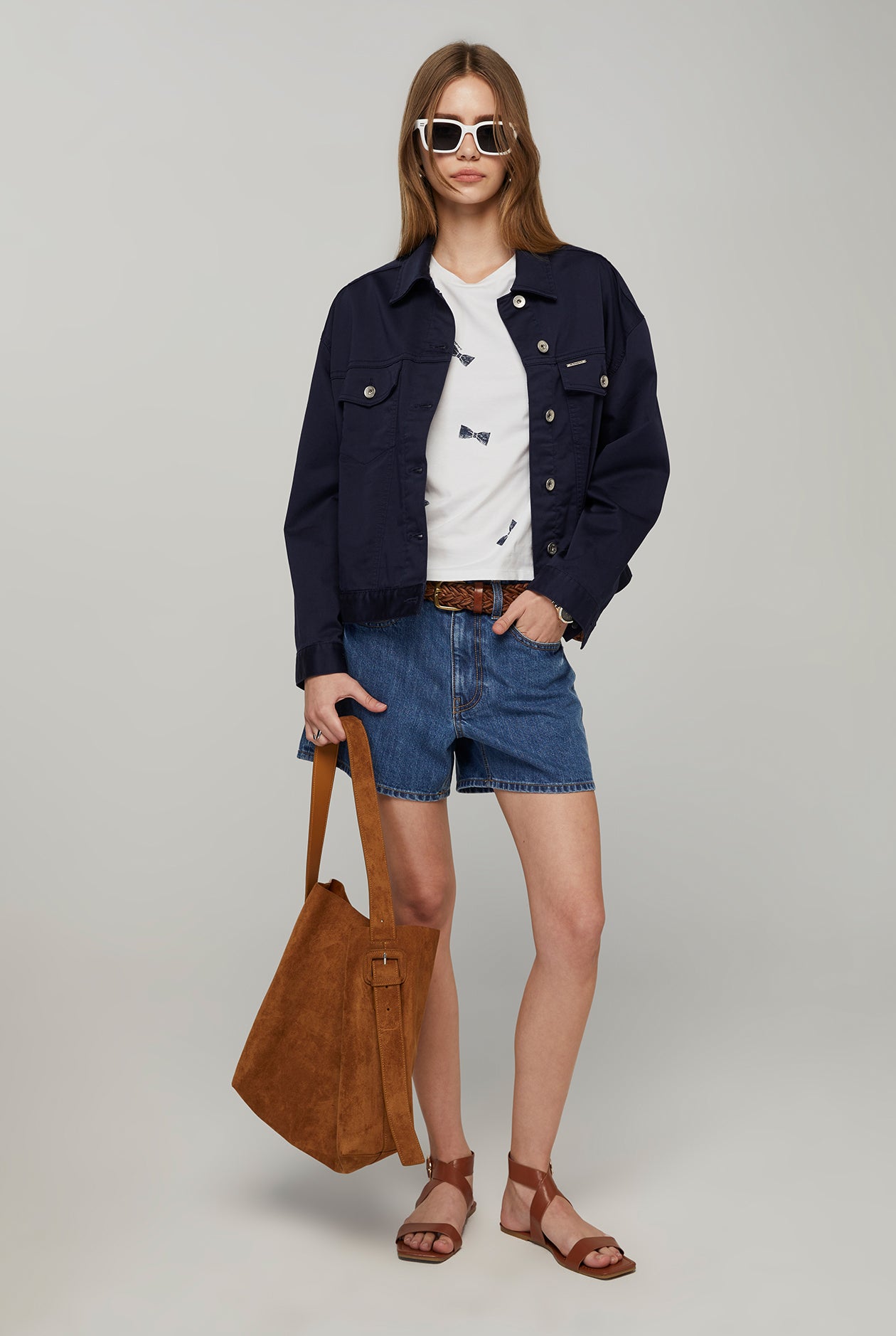 LONG SLEEVE BOW PRINTED TOP