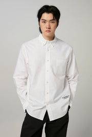 EMBROIDERED TEXT LOGO OXFORD SHIRT