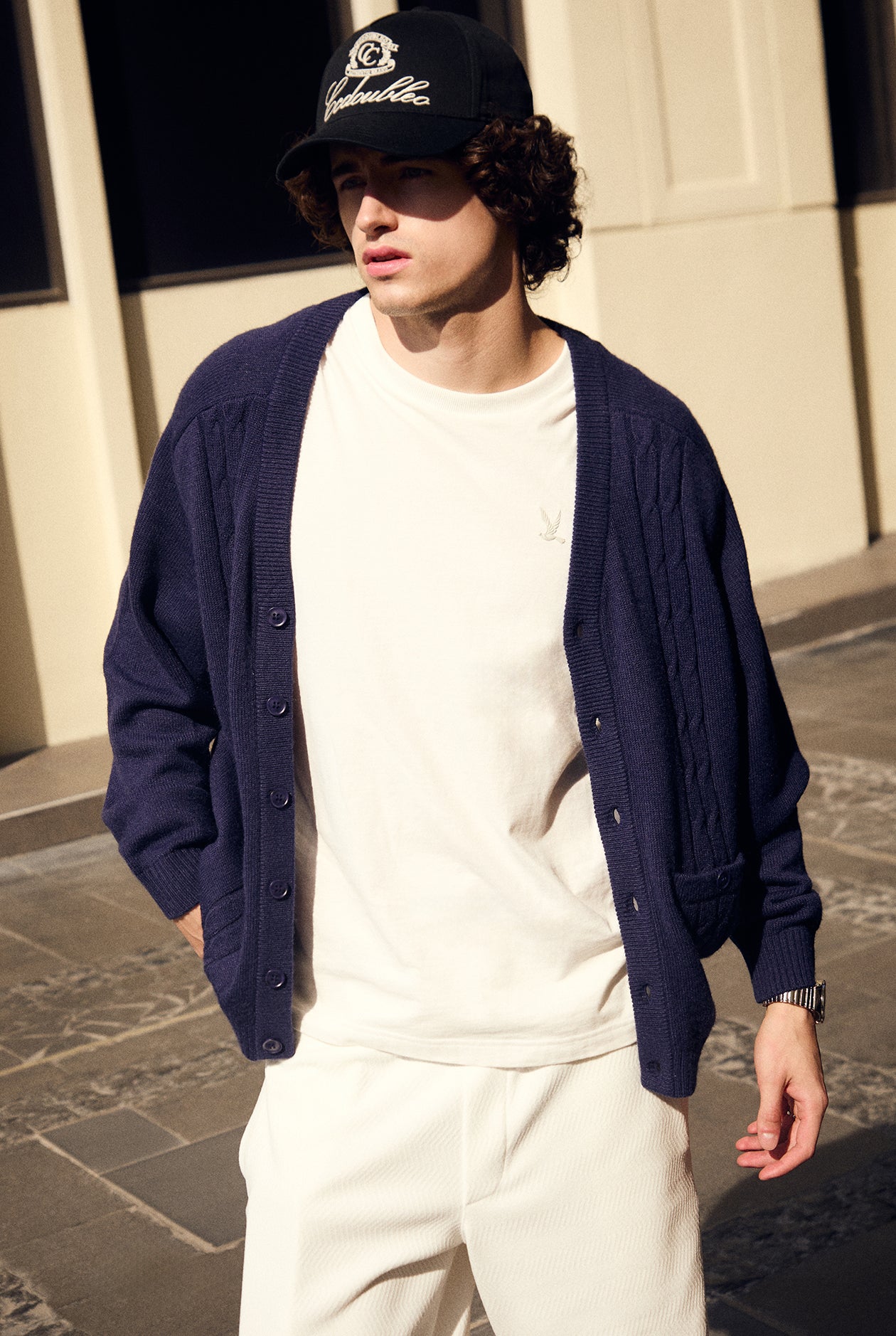 CABLE KNITTED CARDIGAN