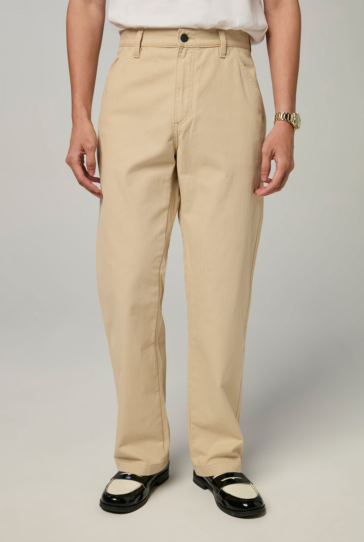 HERRING BONE STRAIGHT PANTS