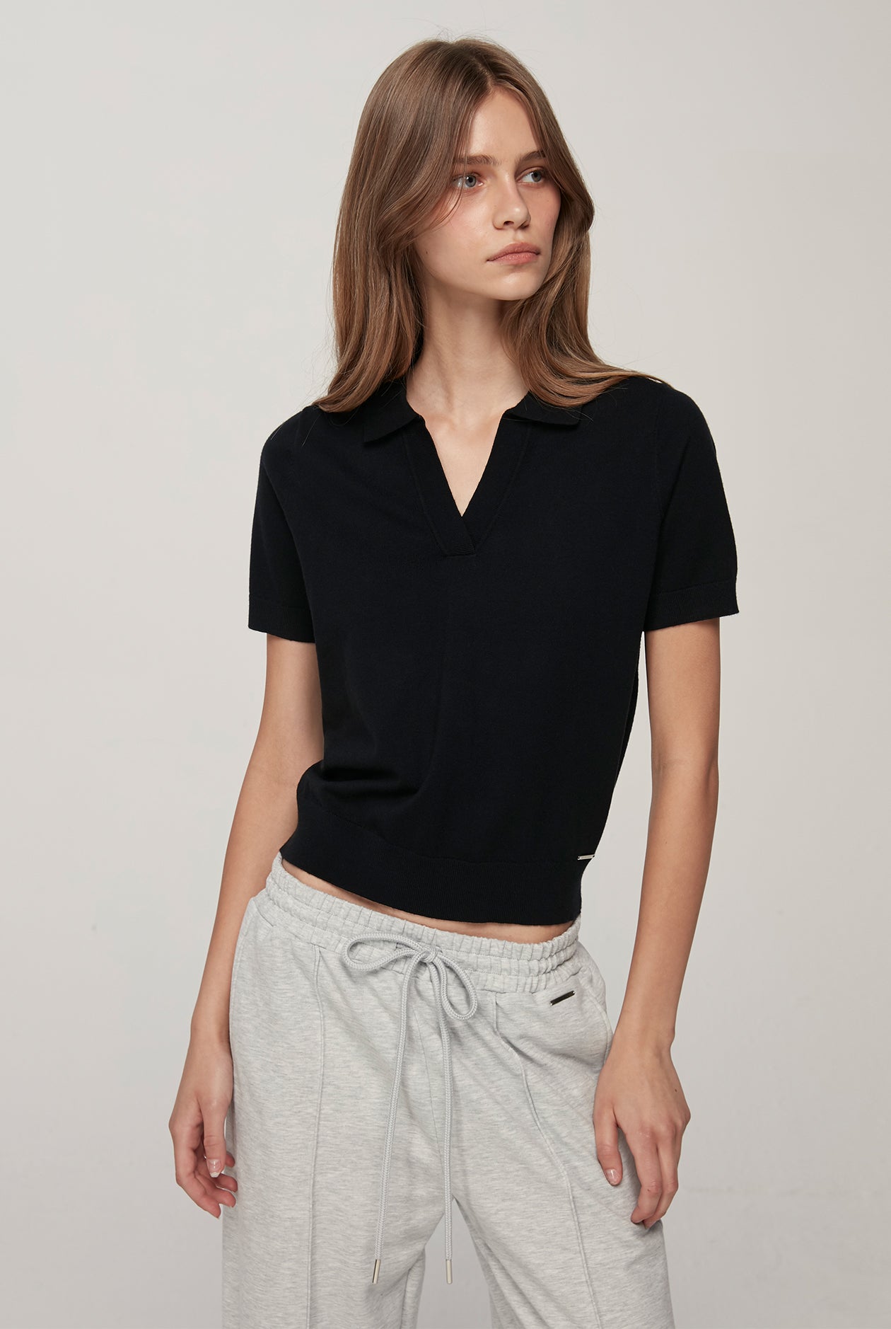 POLO COLLAR KNITTED T-SHIRT