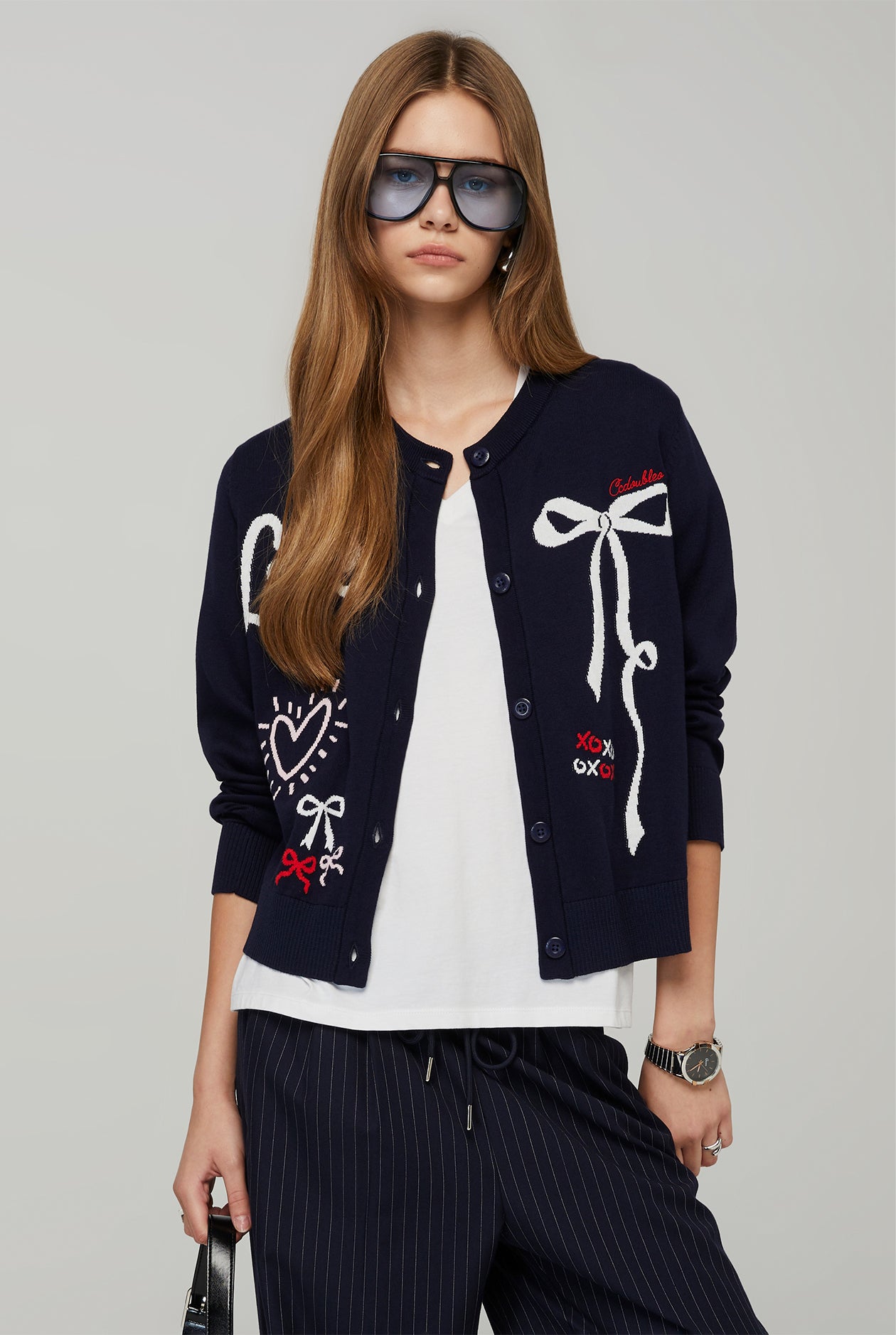 GRAPHIC JACQUARD CARDIGAN