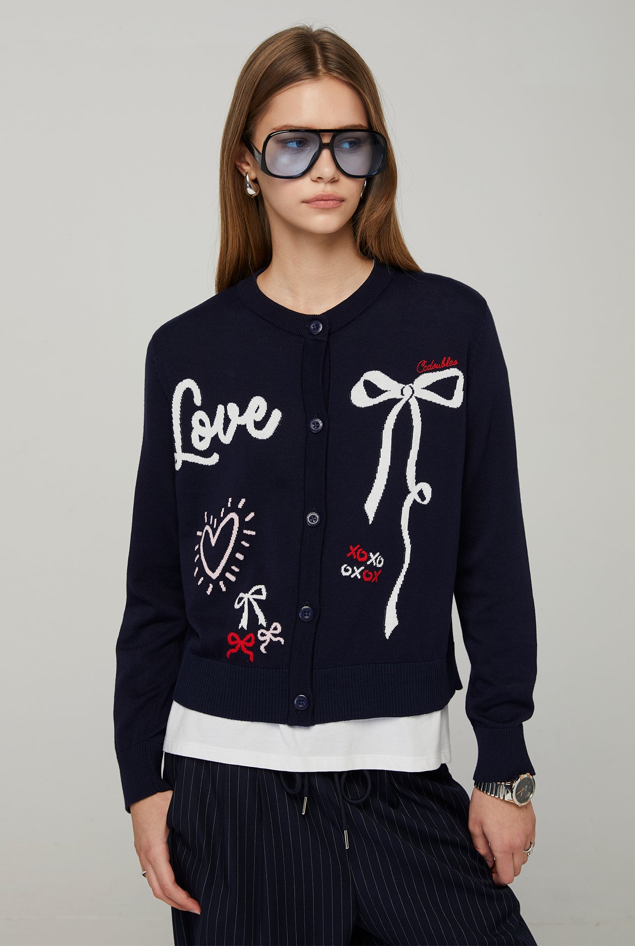 GRAPHIC JACQUARD CARDIGAN