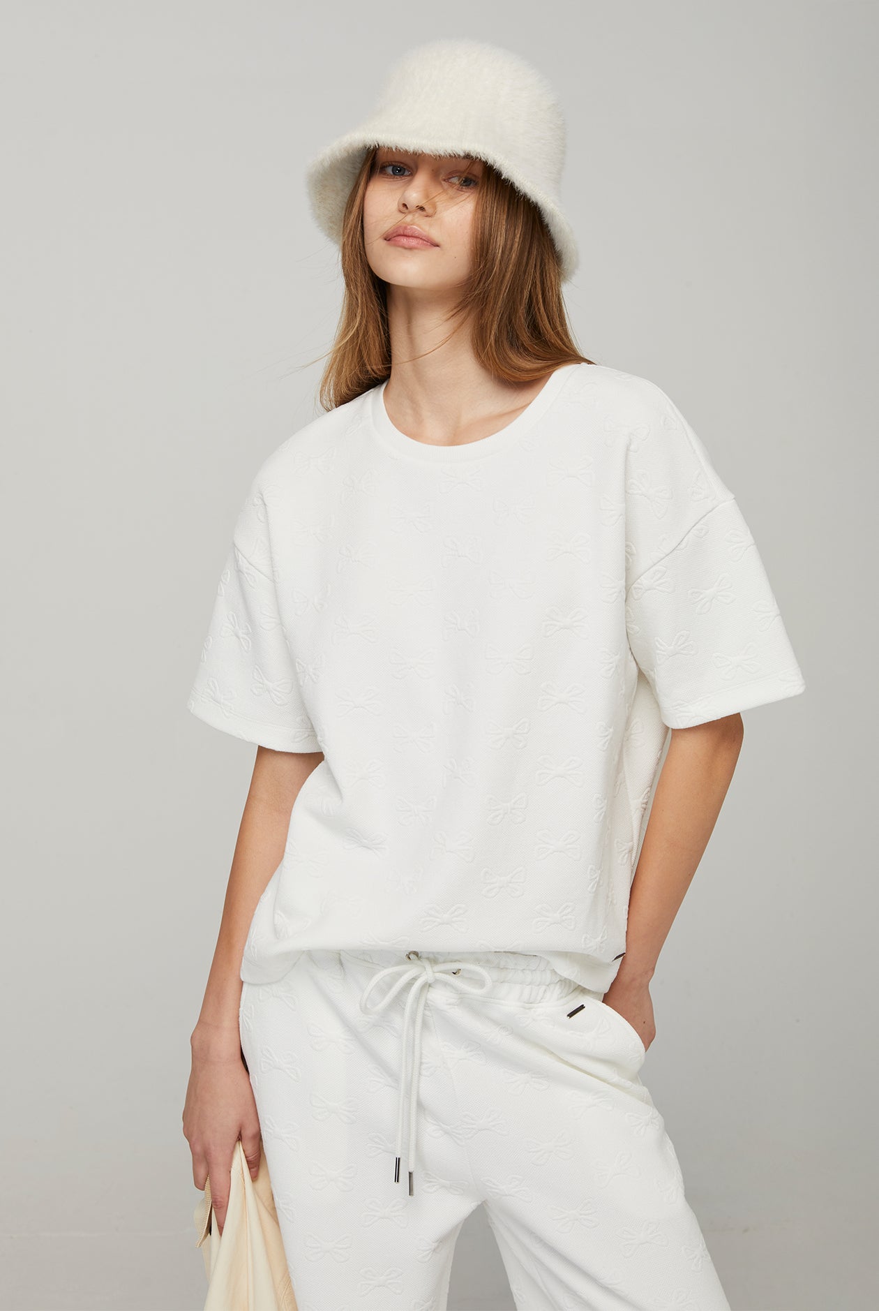 BOW JACQUARD OVERSIZED TEE