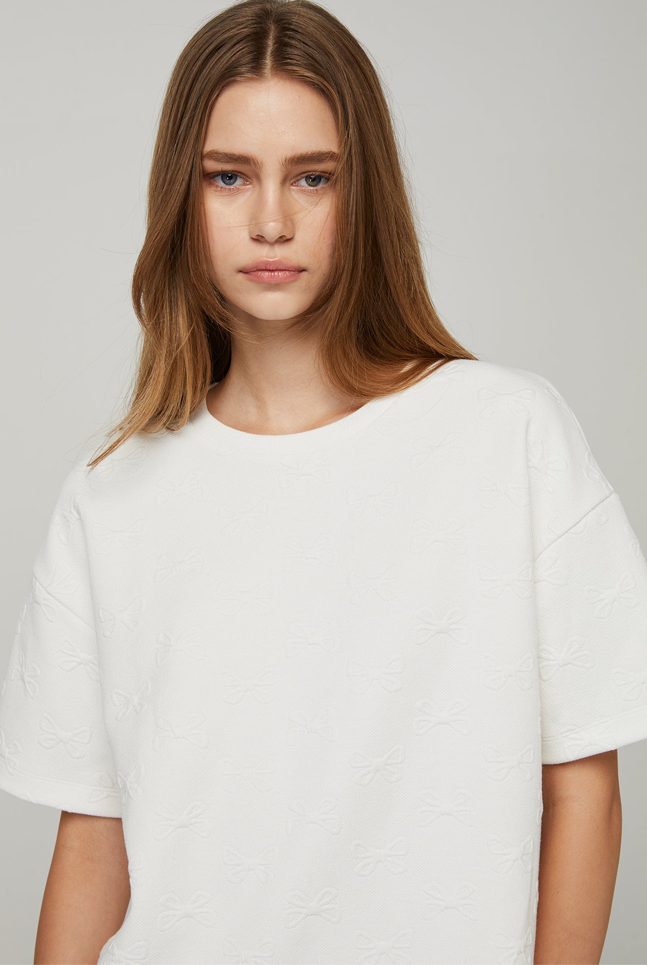 BOW JACQUARD OVERSIZED TEE