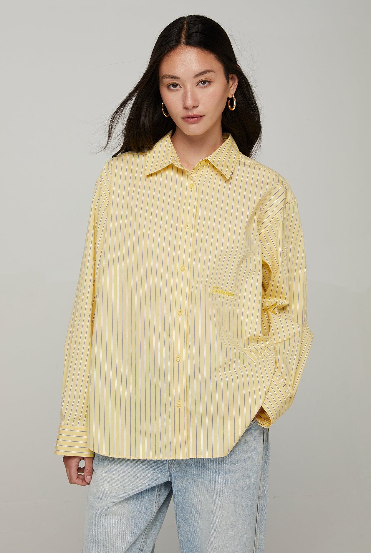 OVERSIZED STRIPED POPLIN SHIRT