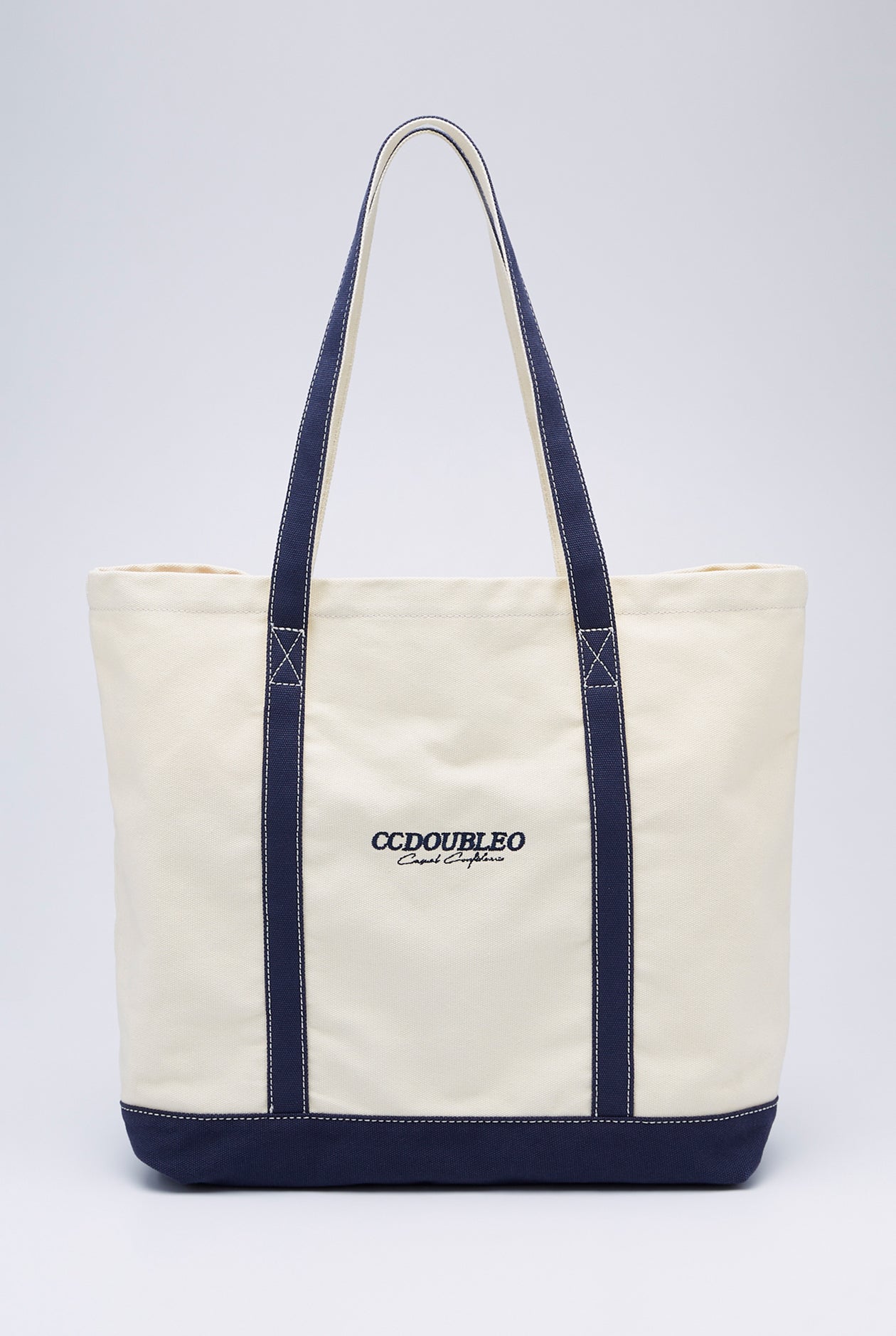 EMBROIDERED LOGO CANVAS TOTE BAG