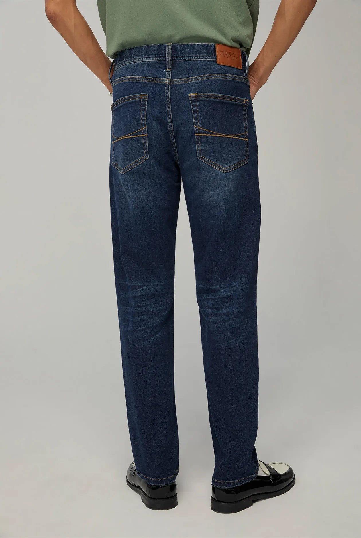 MID BLUE WASH STRAIGHT FIT JEANS